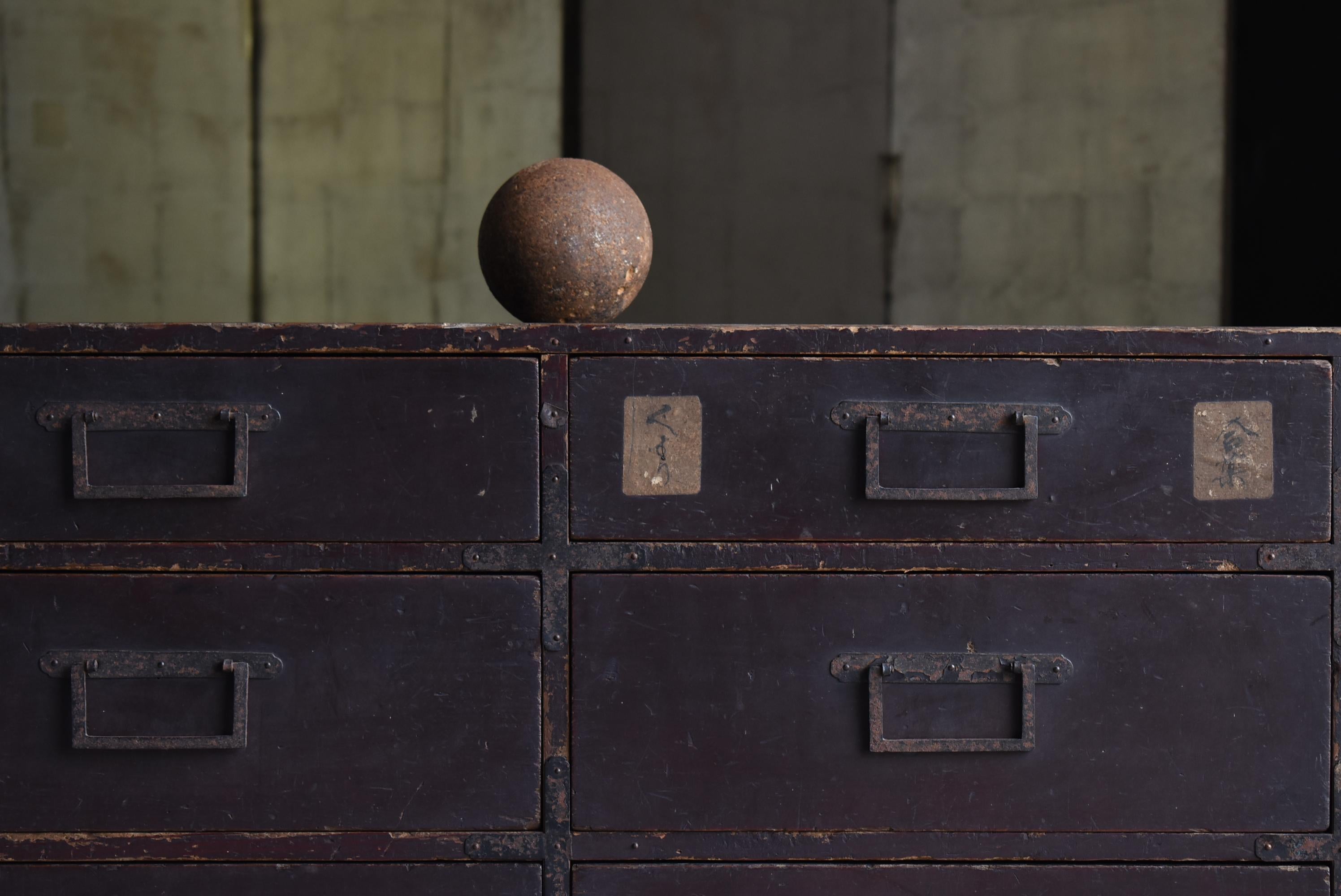 Cajón Antiguo Japonés Años 1860-1900 / Almacenamiento Tansu Wabi Sabi 11