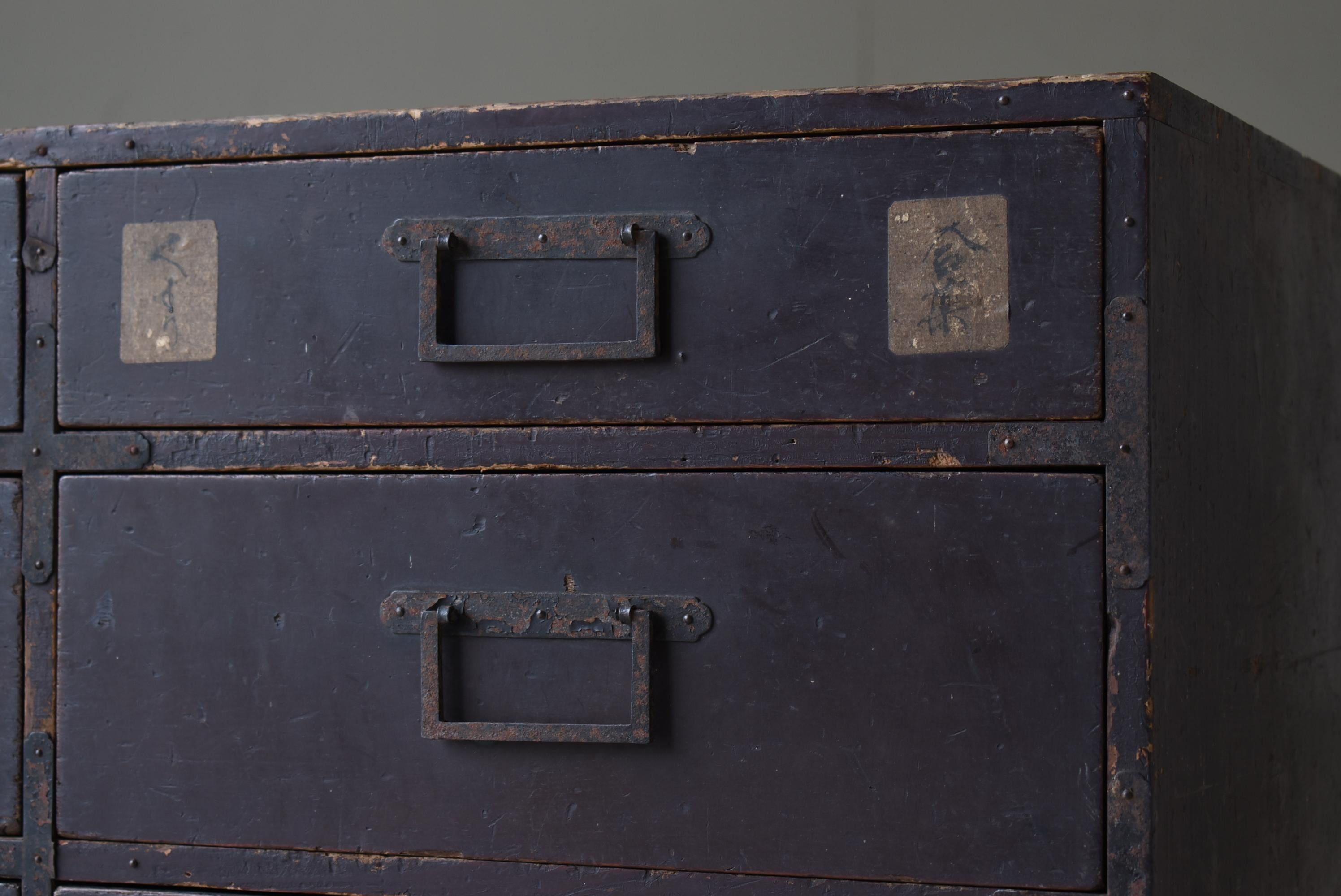 Cajón Antiguo Japonés Años 1860-1900 / Almacenamiento Tansu Wabi Sabi Cedro