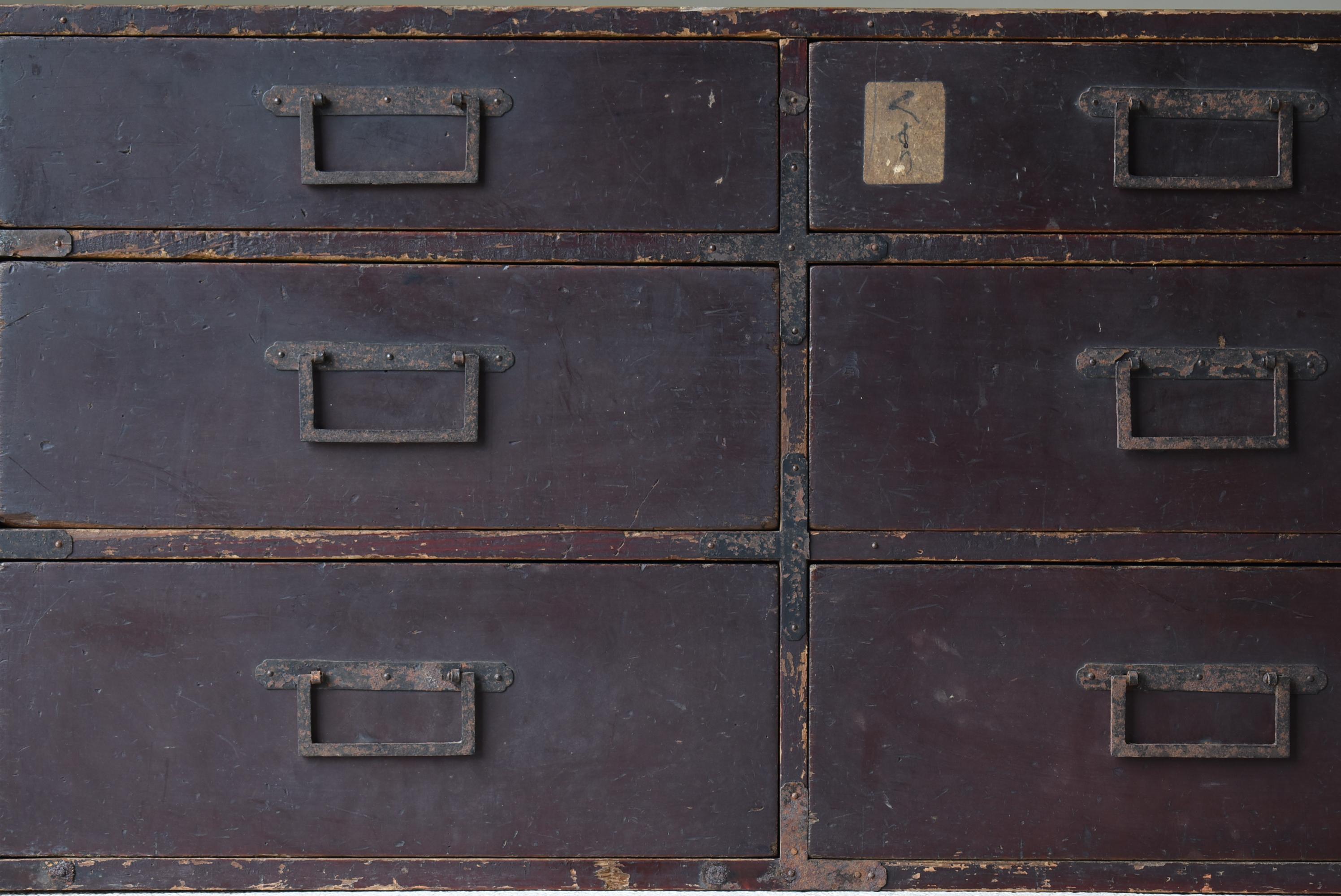 Cajón Antiguo Japonés Años 1860-1900 / Almacenamiento Tansu Wabi Sabi 2
