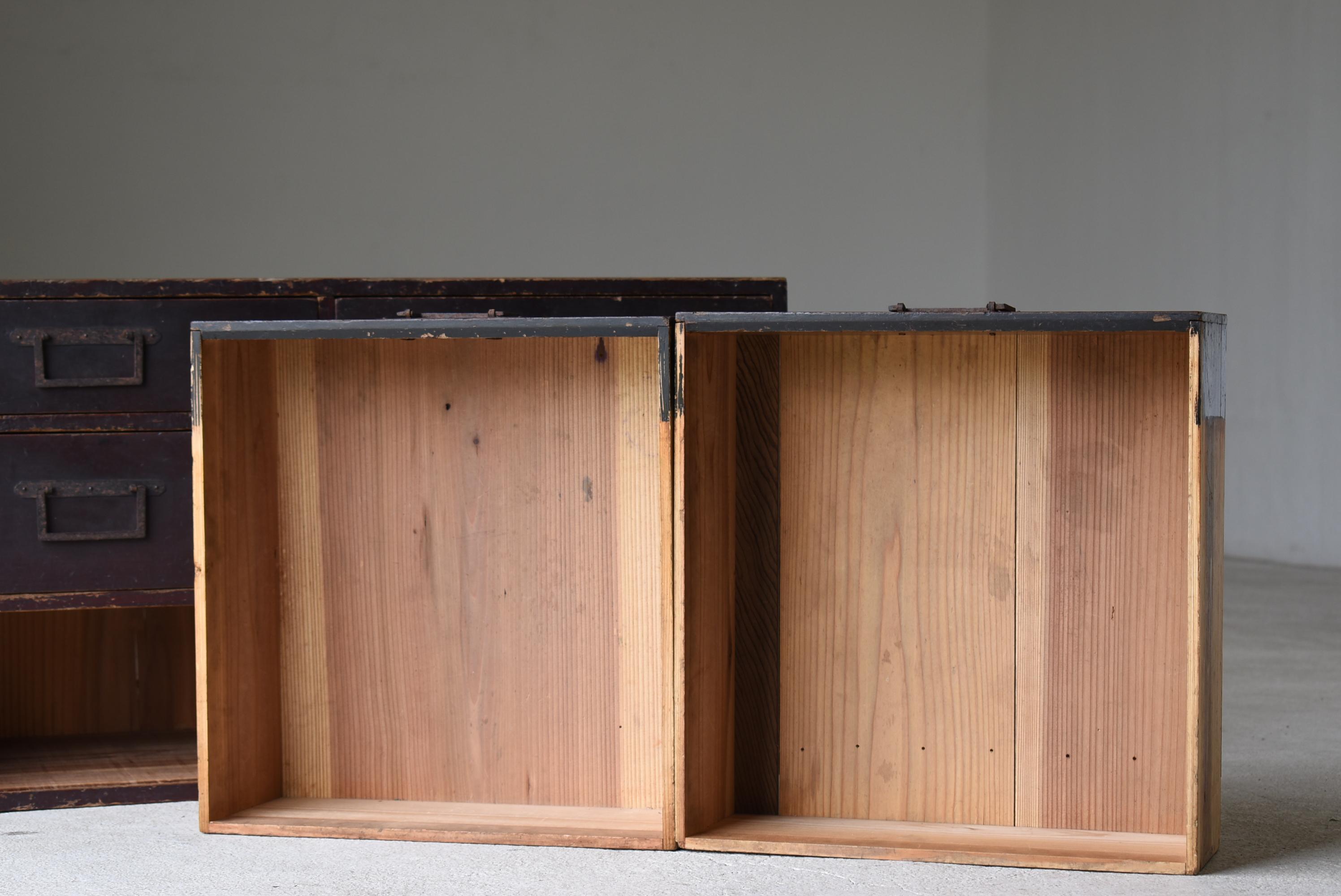Cajón Antiguo Japonés Años 1860-1900 / Almacenamiento Tansu Wabi Sabi 3