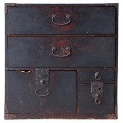 Antico cassetto giapponese del 1860-1900 / Deposito Tansu Wabi Sabi