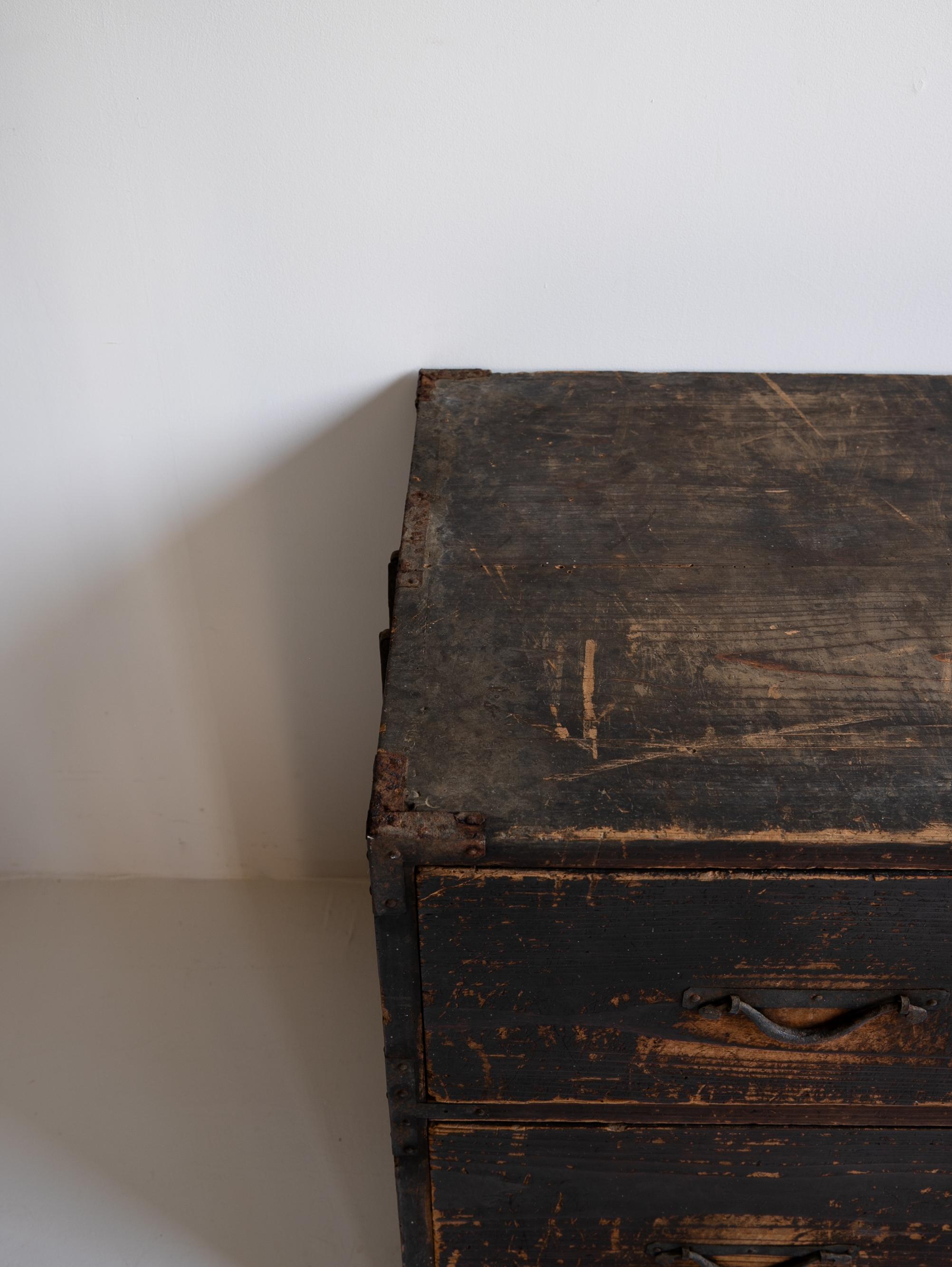 Cajón Antiguo Japonés Años 1860-1900 / Almacenamiento Tansu Wabisabi 8