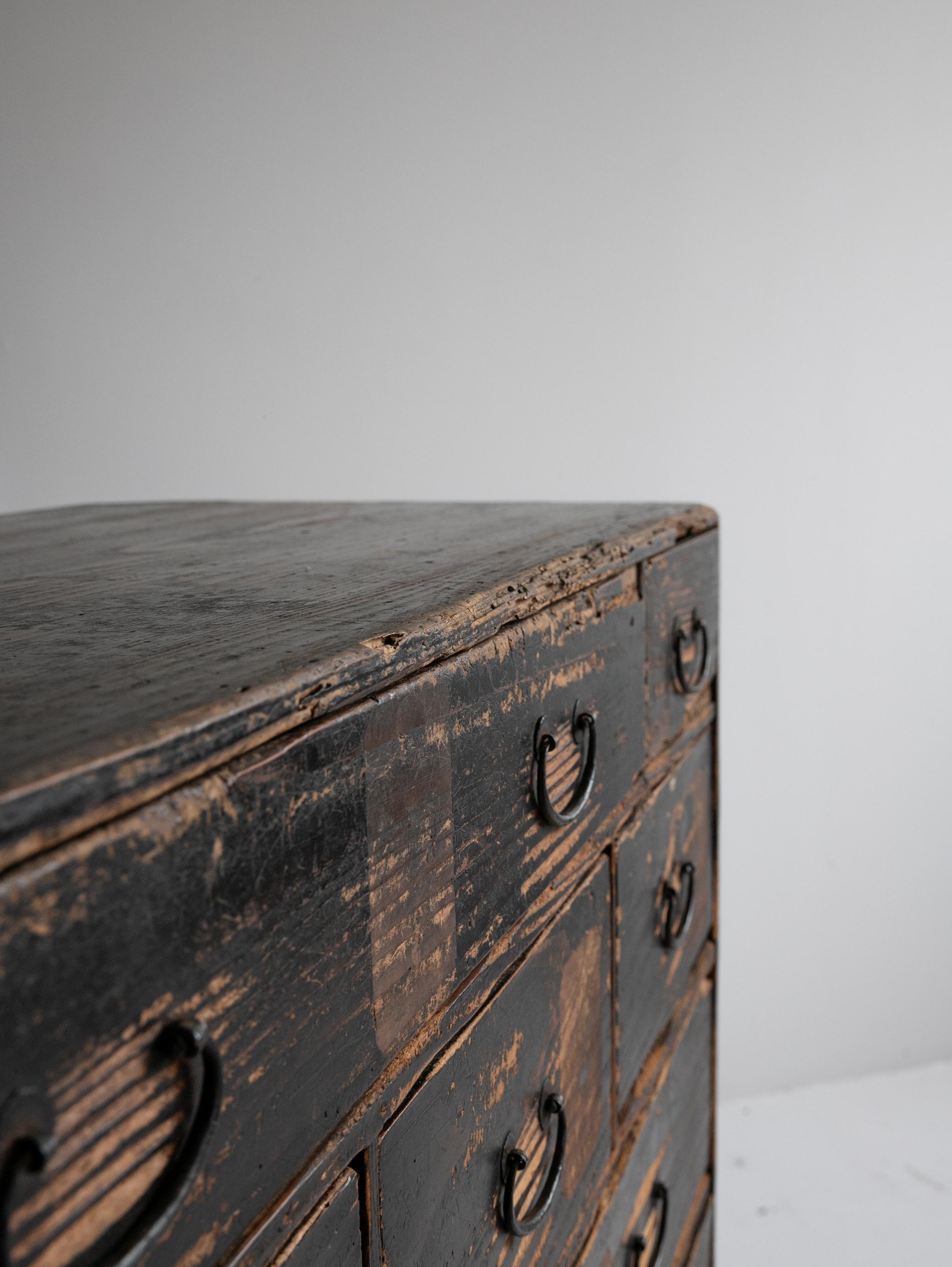 Cajón Antiguo Japonés Años 1860-1900 / Almacenamiento Tansu Wabisabi en venta 10