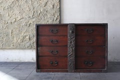 Japanese Antique Drawer 1860s-1900s / Storage Tansu Wabisabi