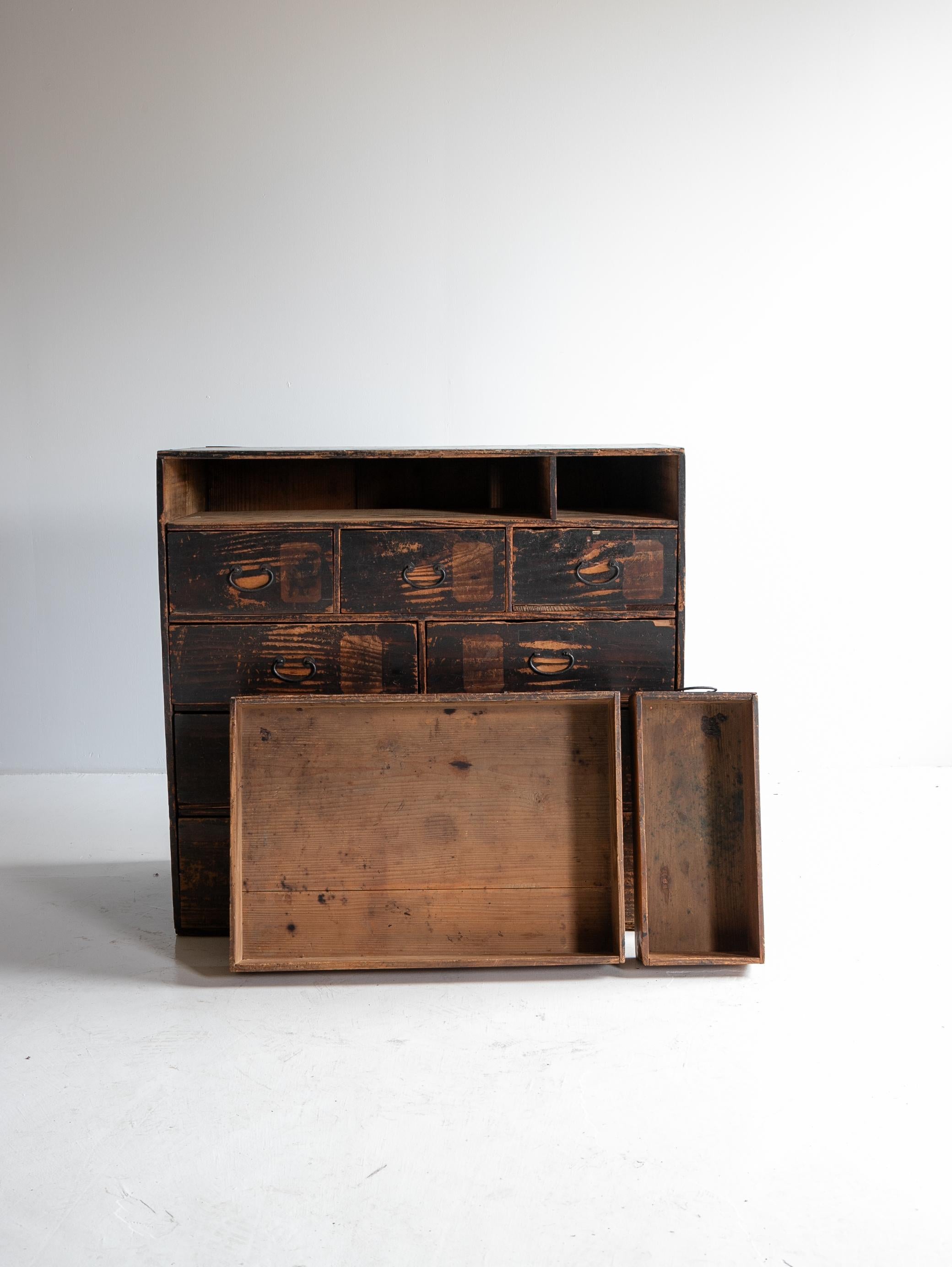 Cajón Antiguo Japonés Años 1860-1900 / Almacenamiento Tansu Wabisabi en venta 2
