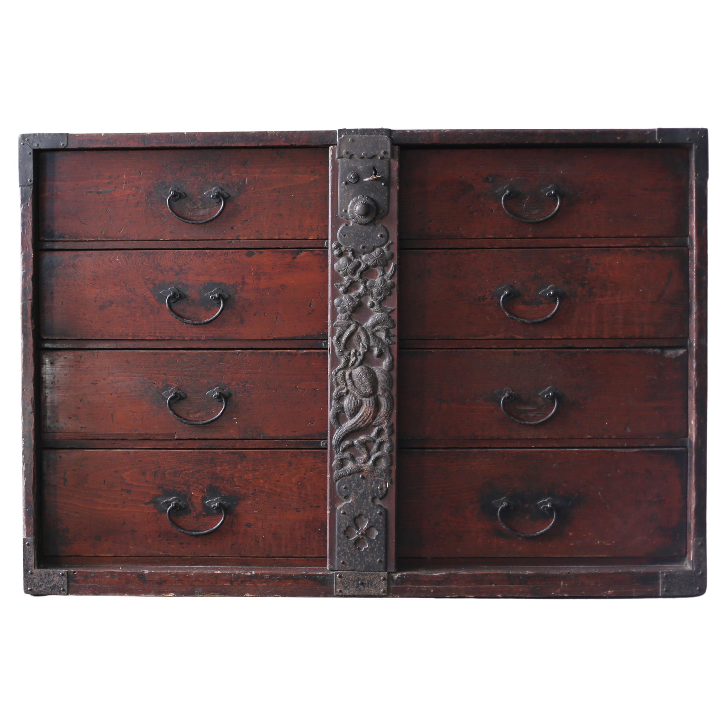 Cajón Antiguo Japonés Años 1860-1900 / Almacenamiento Tansu Wabisabi
