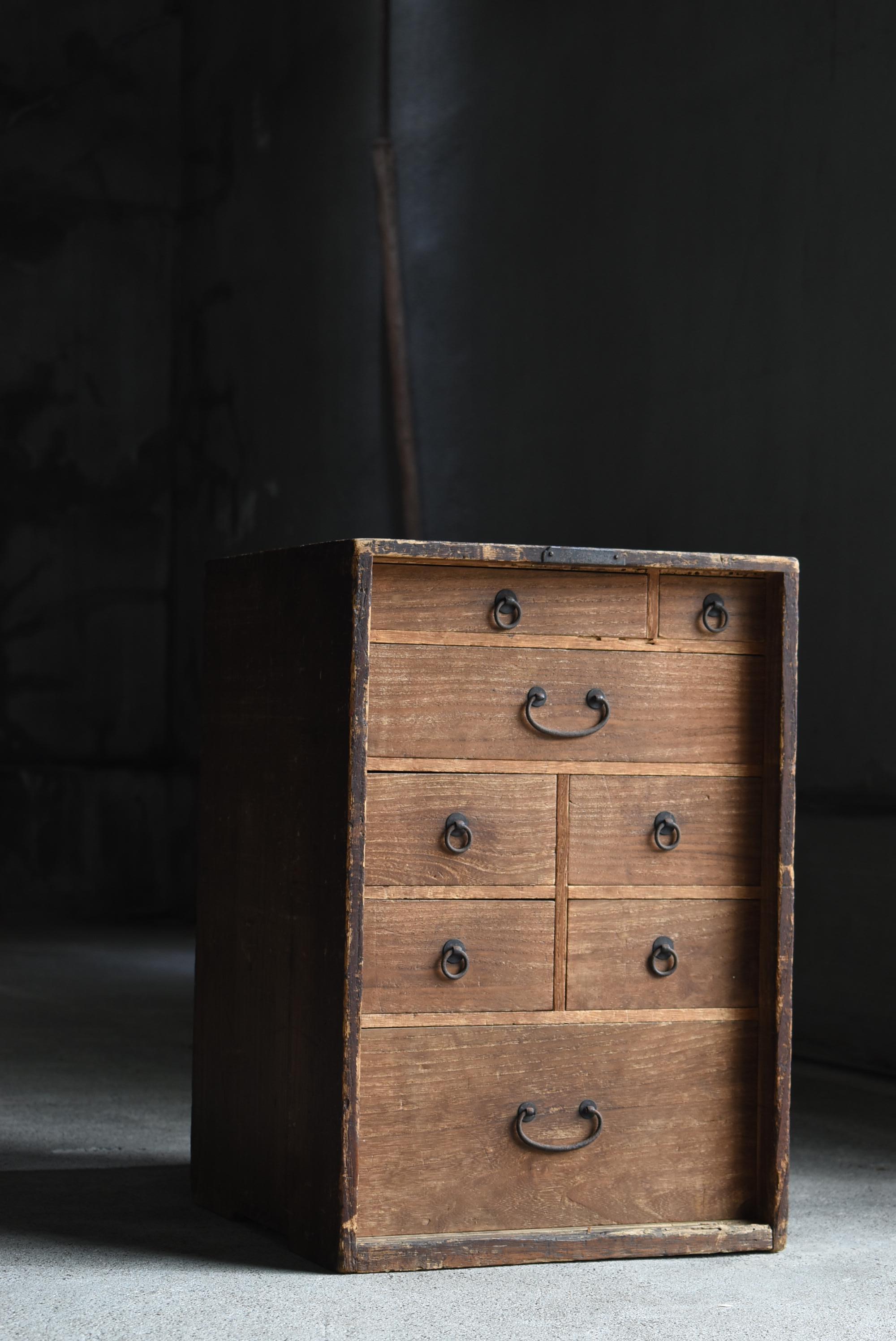 Japanese Antique Drawer 1860s-1900s/Tansu Storage Mingei Cabinet Wab-Isabi 11