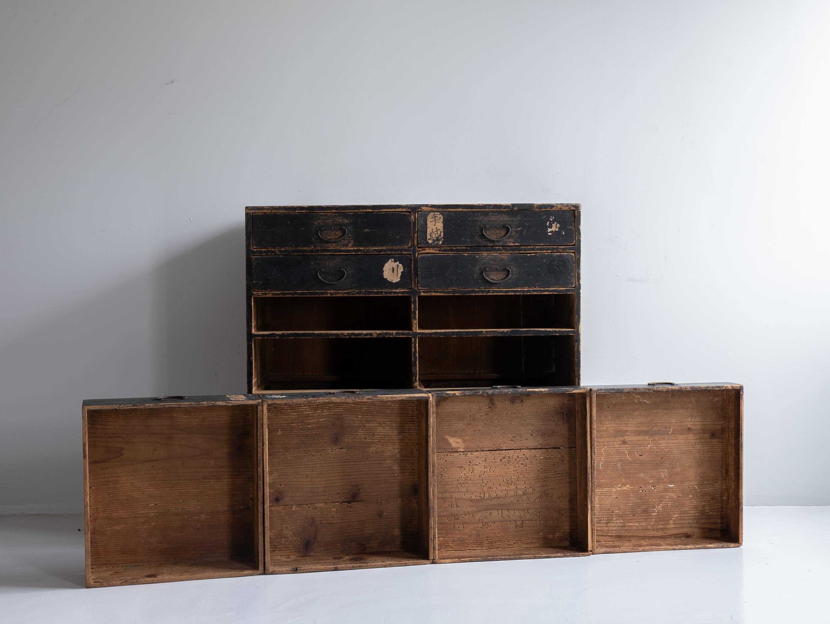 Japanese Antique Drawer 1860s-1920s / Sideboard Wabi Sabi For Sale 5