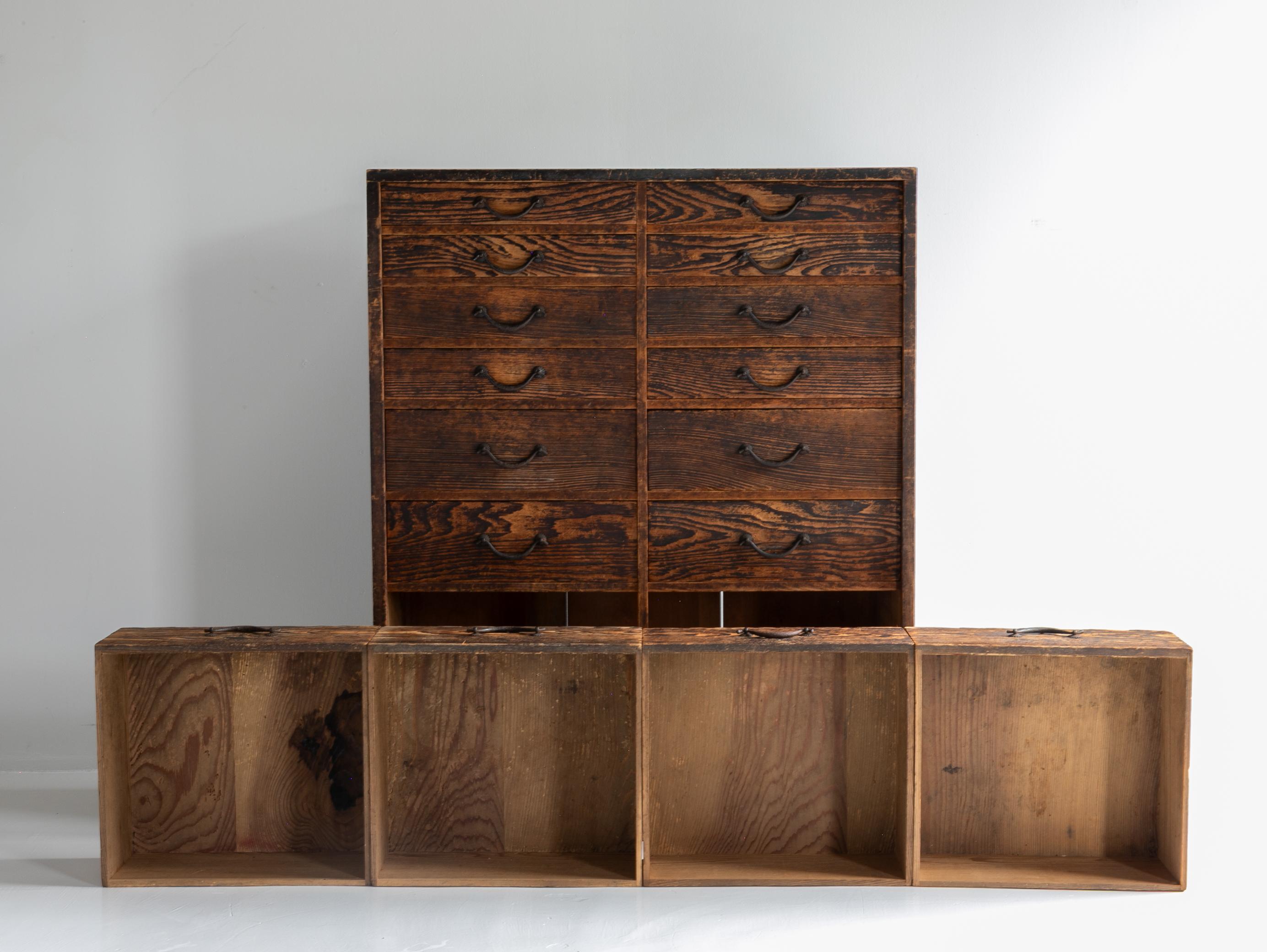 Japanese Antique Drawer 1860s-1920s / Sideboard Wabi Sabi en venta 7
