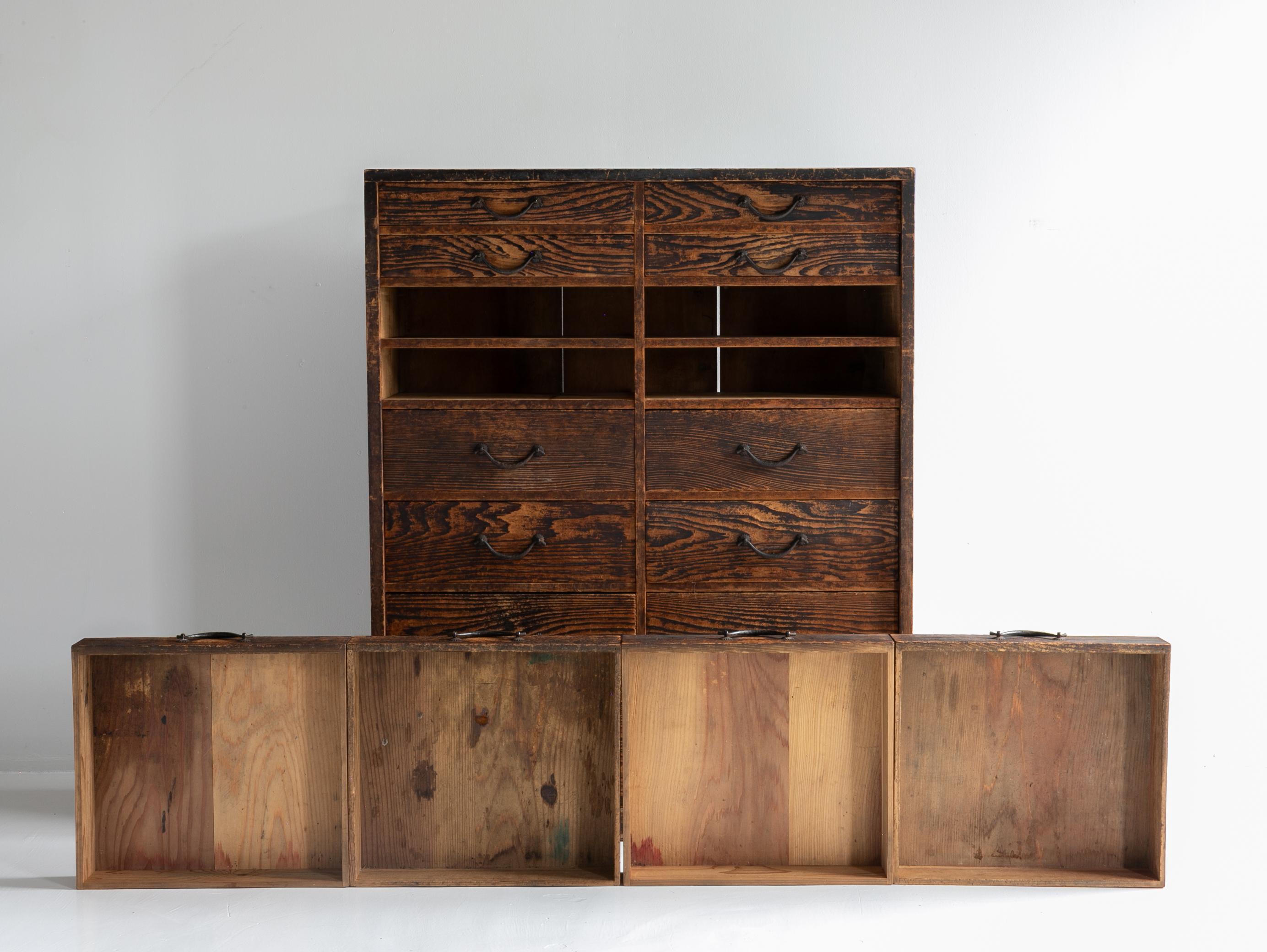 Japanese Antique Drawer 1860s-1920s / Sideboard Wabi Sabi en venta 9