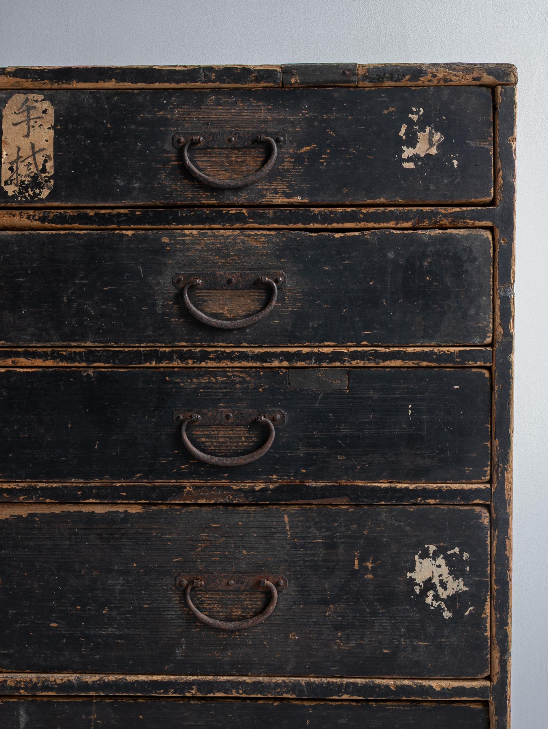 20th Century Japanese Antique Drawer 1860s-1920s / Sideboard Wabi Sabi For Sale