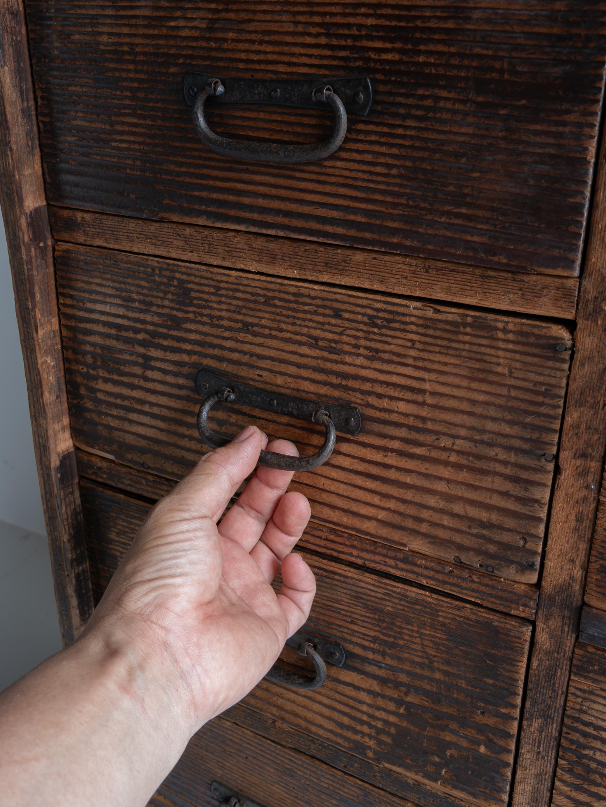 Iron Japanese Antique Drawer 1860s-1920s / Sideboard Wabi Sabi For Sale