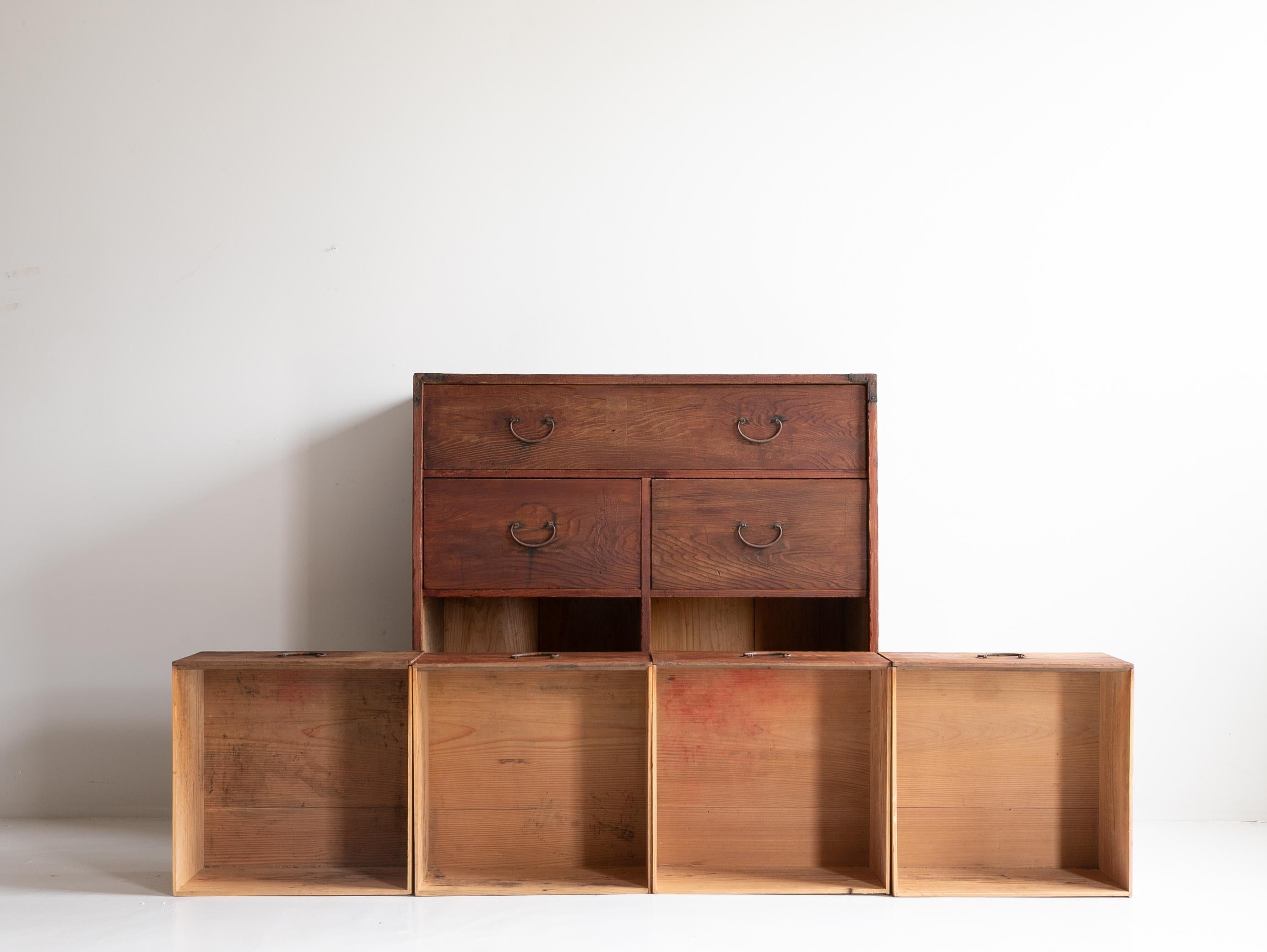 Fer Japanese Antique Drawer 1860s-1920s / Sideboard Wabi Sabi en vente