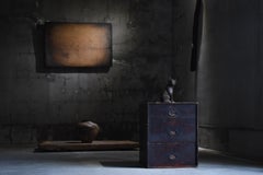 Commode japonaise ancienne 1860s-1920s/Tansu Commode Cabinet Wabisabi Art