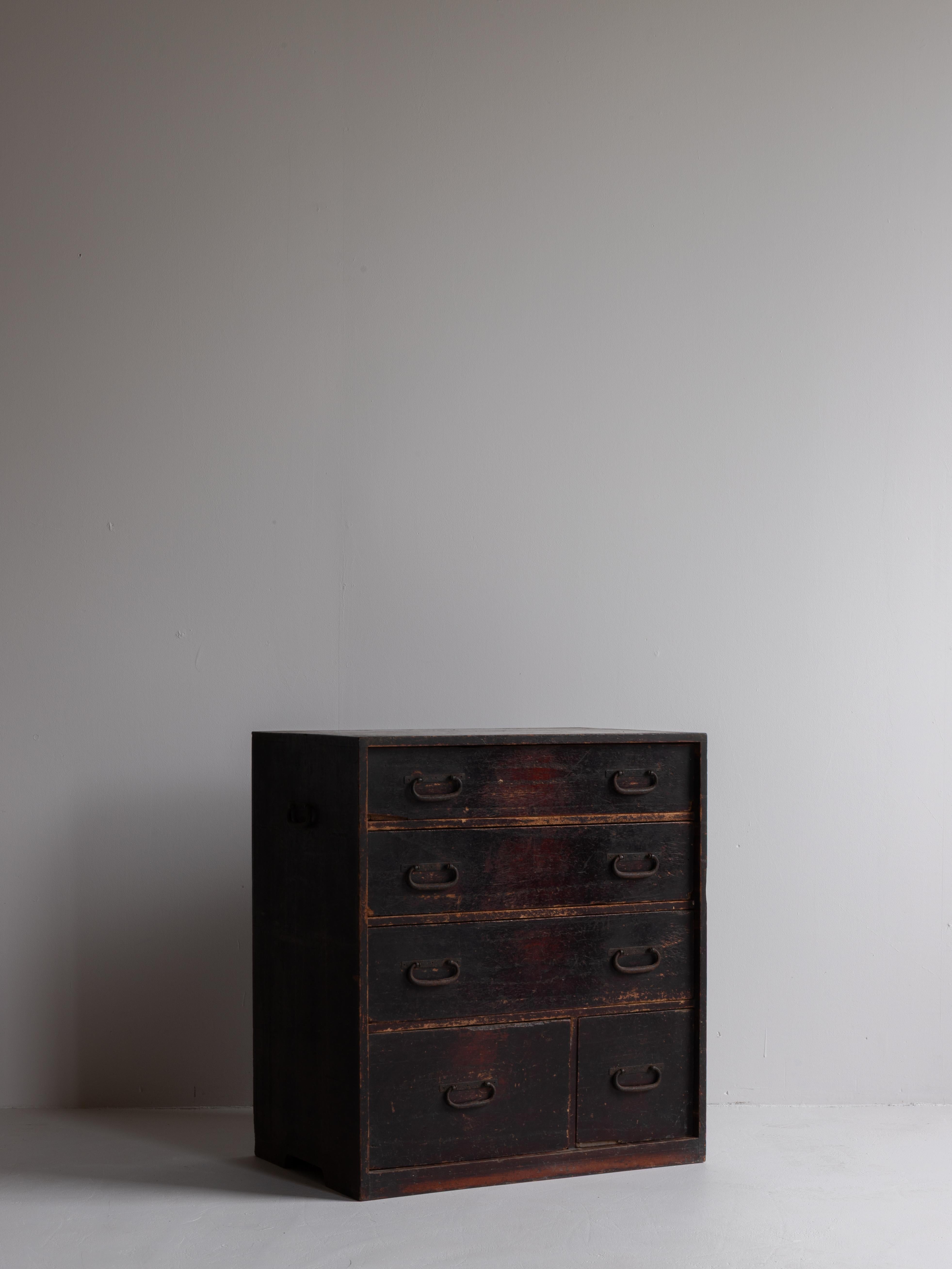 Cassetto antico giapponese 1860-1920 / Tansu Wabi Sabi in vendita 2