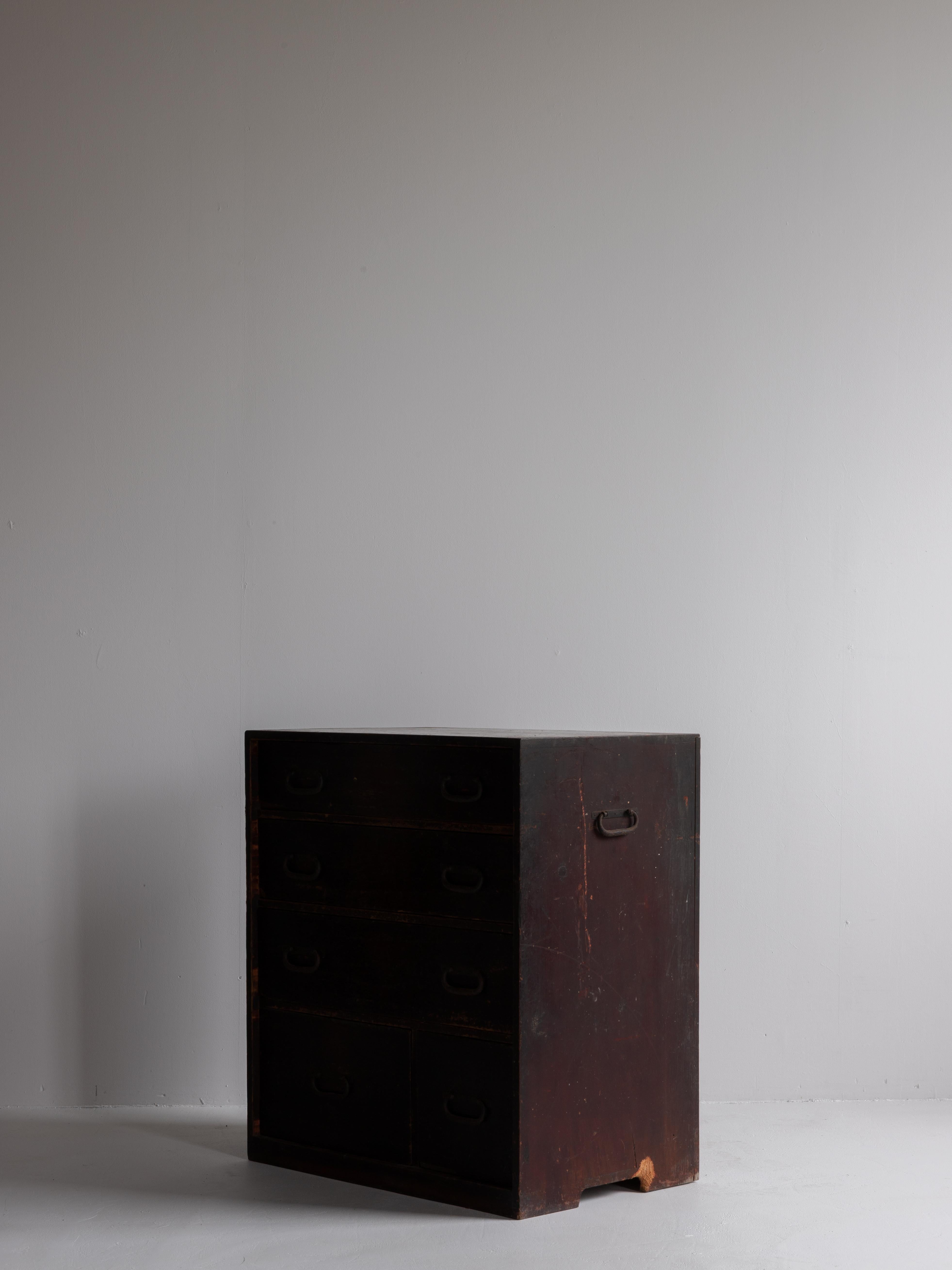 Cassetto antico giapponese 1860-1920 / Tansu Wabi Sabi in vendita 5