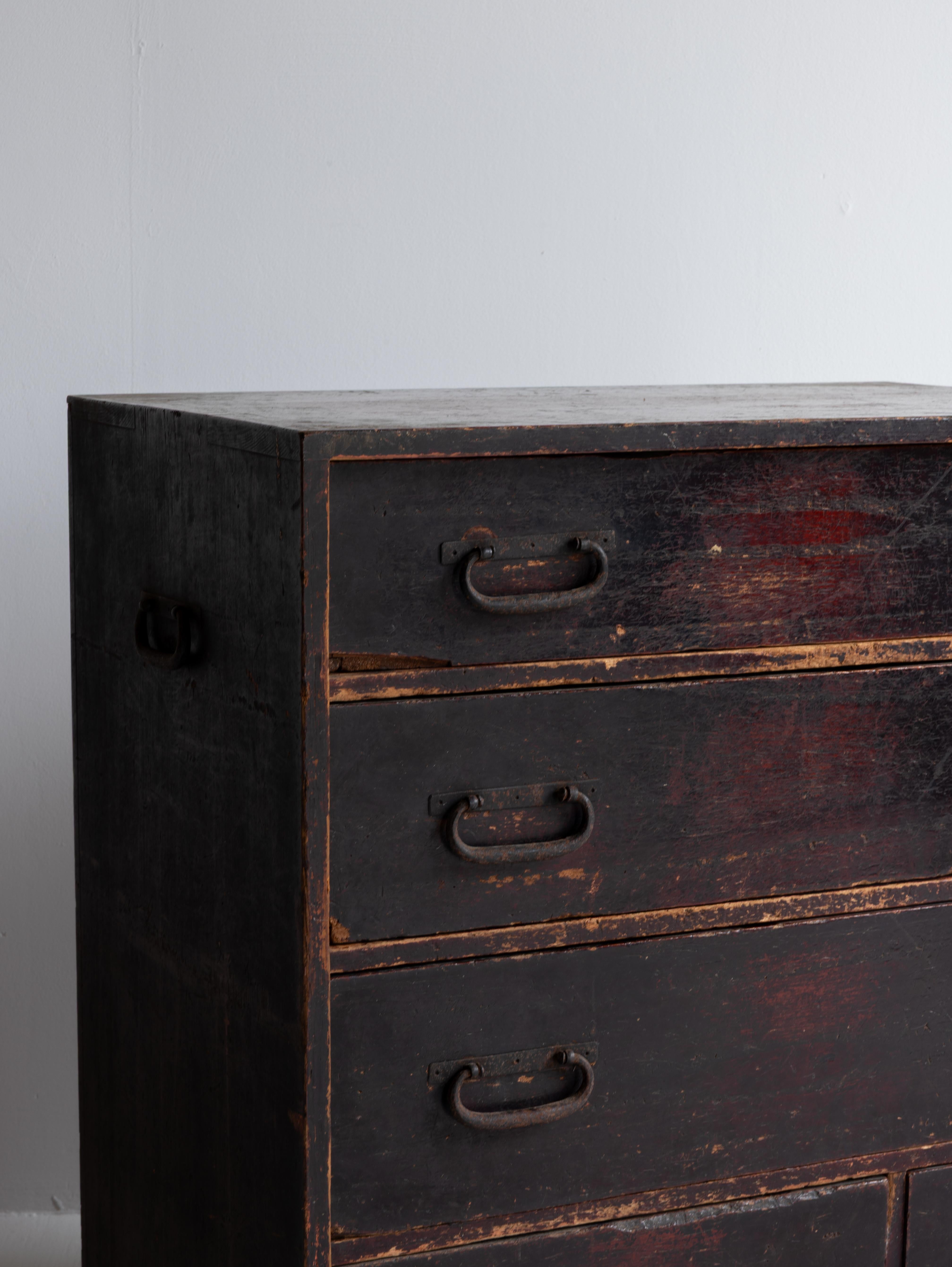 Cassetto antico giapponese 1860-1920 / Tansu Wabi Sabi in vendita 7