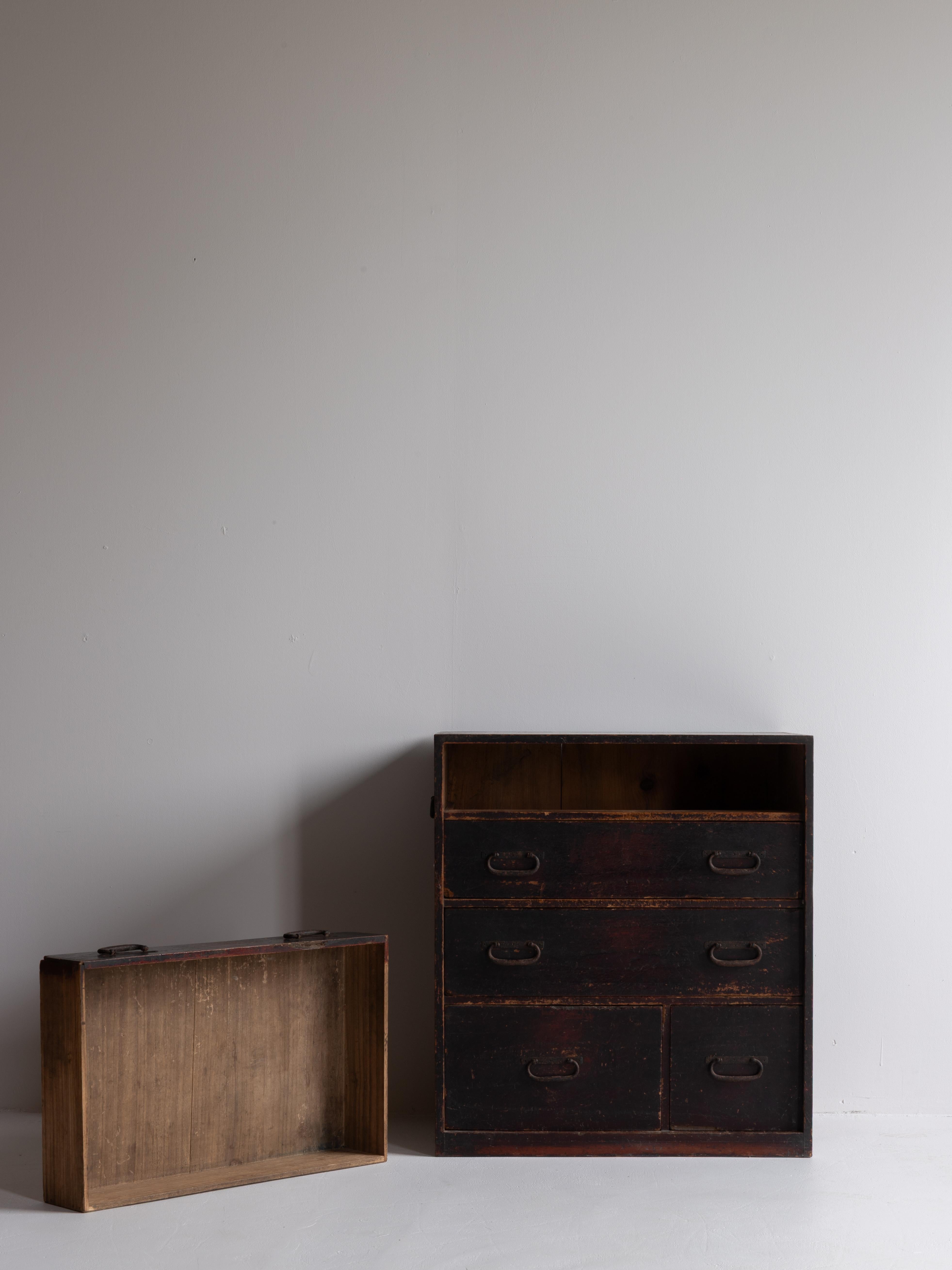 Cassetto antico giapponese 1860-1920 / Tansu Wabi Sabi in vendita 1