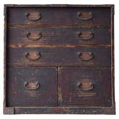 Tiroir japonais ancien des années 1860 à 1920 / Tansu Wabi Sabi