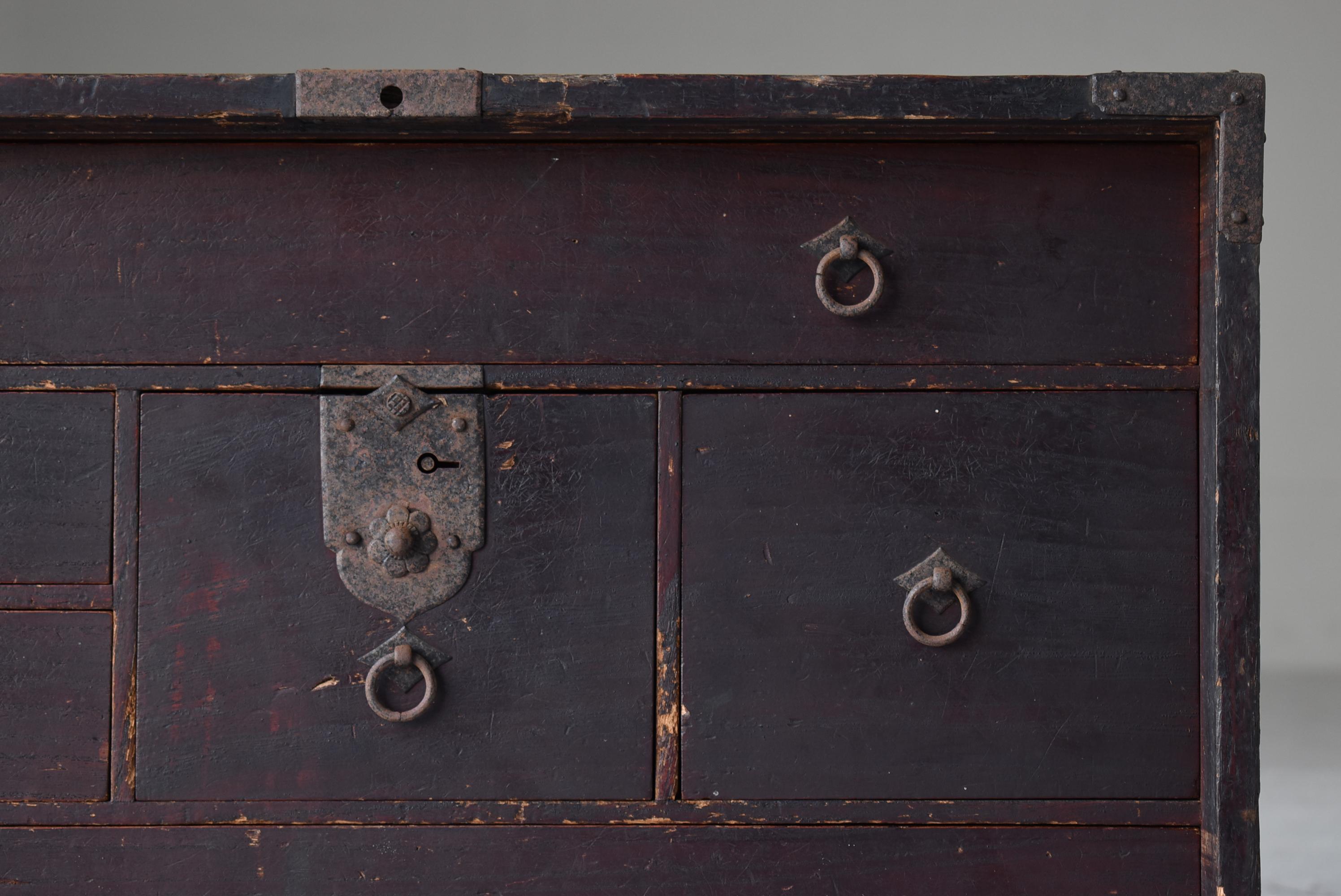 Antike japanische Schublade 1860er-1920er Jahre / Tansu Wabisabi im Zustand „Gut“ in Sammu-shi, Chiba