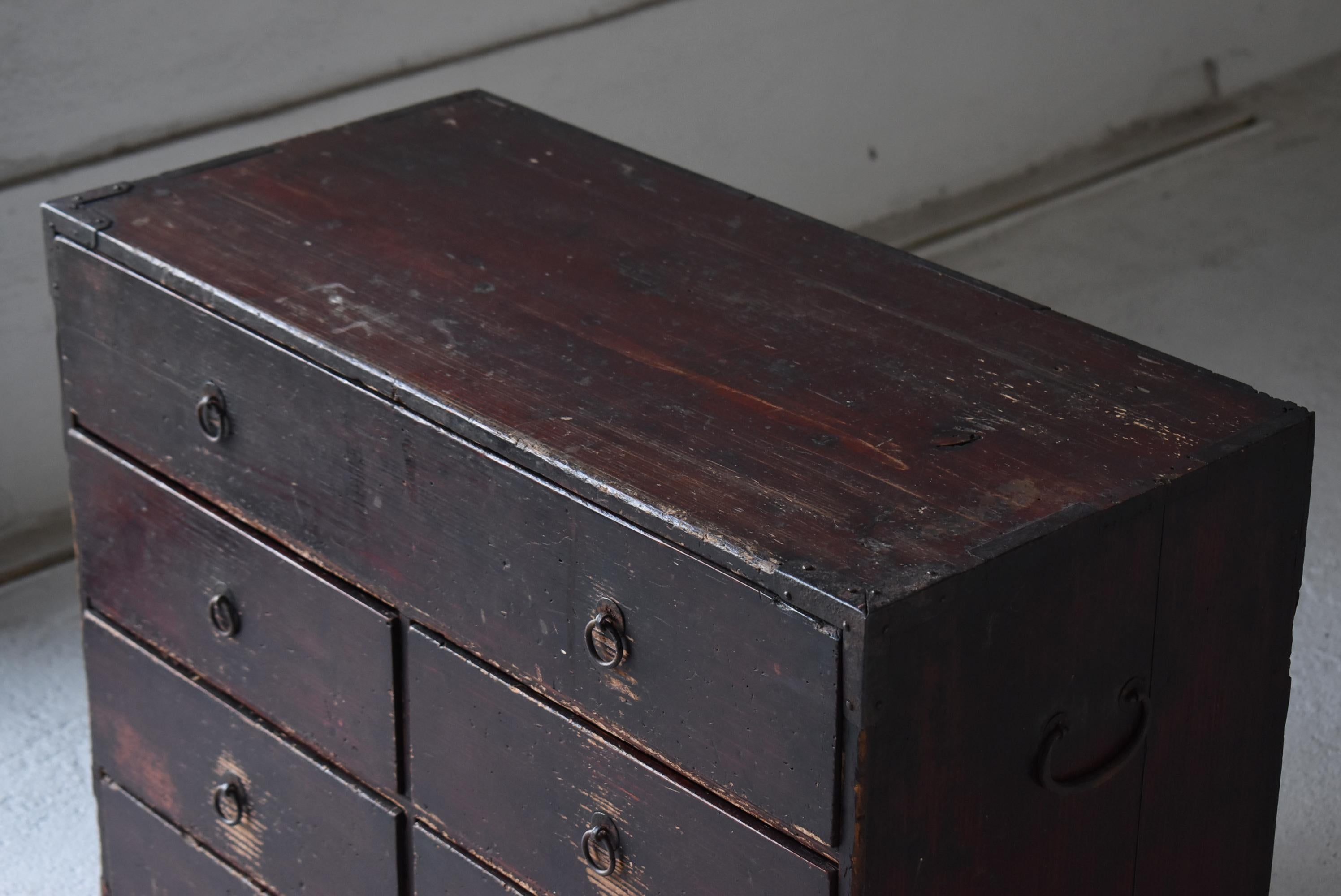 Meiji Coffre à tiroirs japonais ancien 1860s-1920s / Tansu Sideboard Wabi Sabi en vente