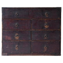 Japanese Antique Drawer Chest 1860s-1920s / Tansu Sideboard Wabi Sabi