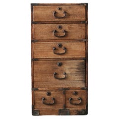 Cajón Antiguo Japonés Color Natural Años 1860-1900 / Almacenamiento Tansu Wabisabi