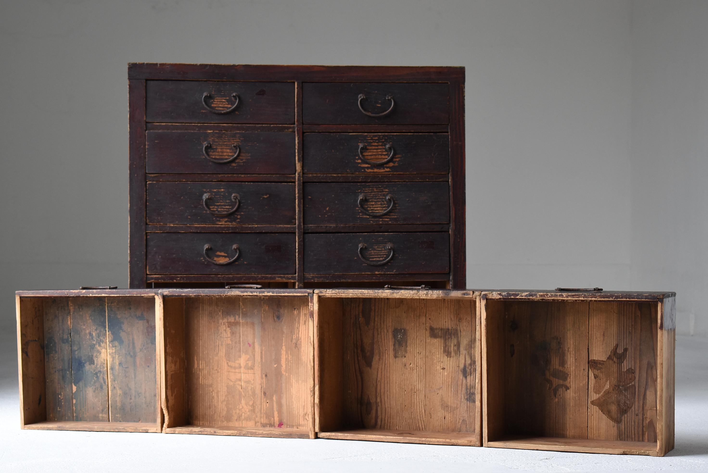 Japanische antike Schubladenaufbewahrung 1860er-1920er Jahre / Tansu Sideboard Wabisabi, Wabisabi im Angebot 2