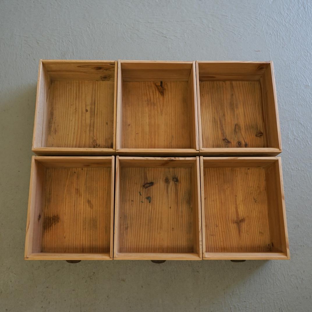 Japanese Antique Drawer storage shelf 30 drawers 1910s-1930s Wabi-Sabi Japandi 5