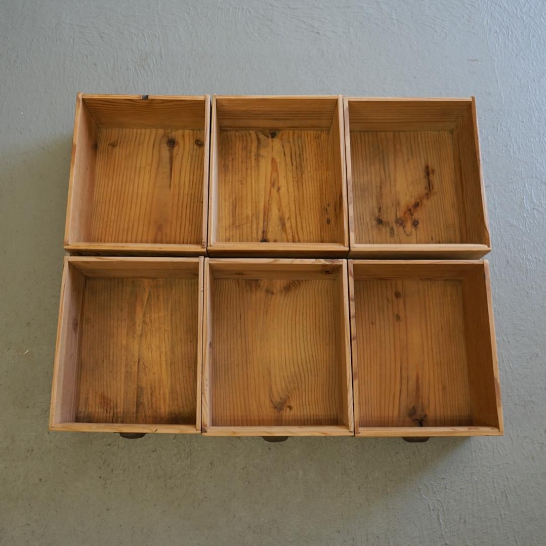 Japanese Antique Drawer storage shelf 30 drawers 1910s-1930s Wabi-Sabi Japandi 8