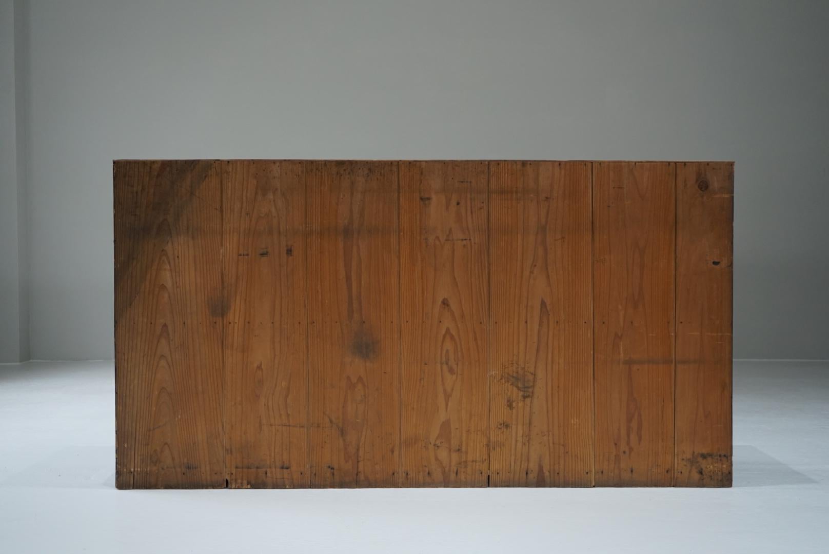 Japanese Antique Drawer storage shelf black chest Japandi For Sale 12