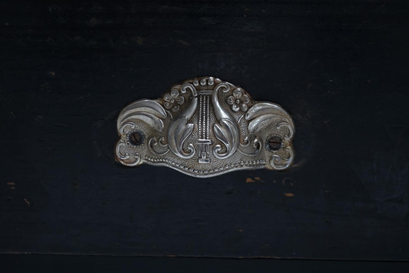 Japanese Antique Drawer storage shelf black chest Japandi For Sale 2