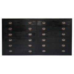 Japanese Antique Drawer storage shelf black chest Japandi
