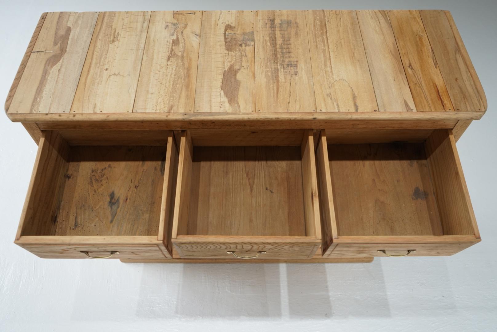 Japanese Antique Drawer storage shelf chest Japandi For Sale 6