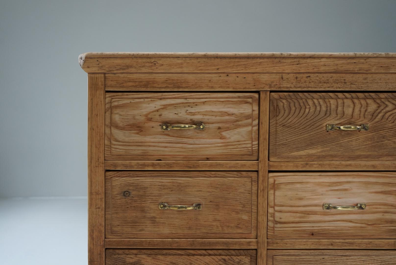 Wood Japanese Antique Drawer storage shelf chest Japandi For Sale