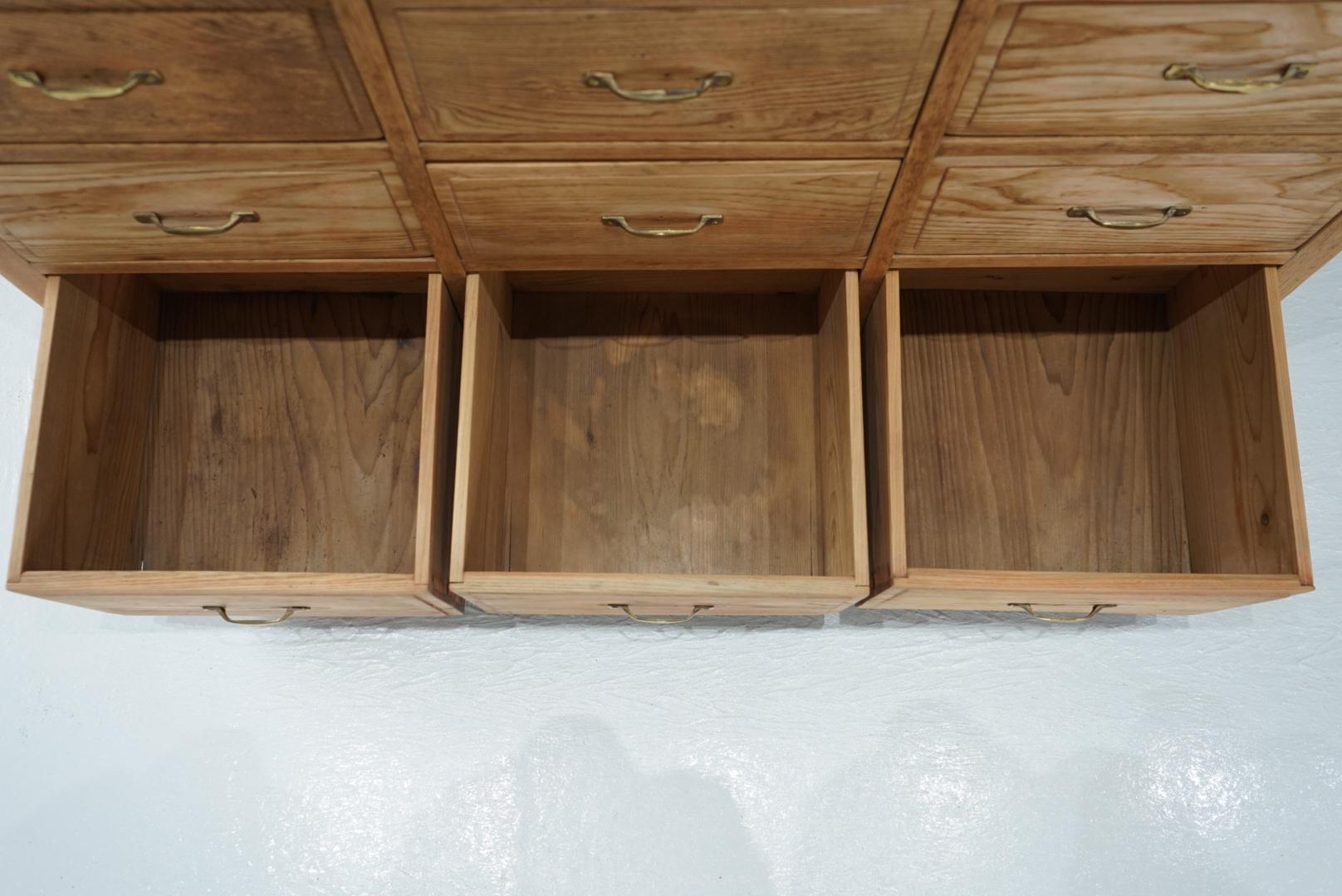 Japanese Antique Drawer storage shelf chest Japandi For Sale 2