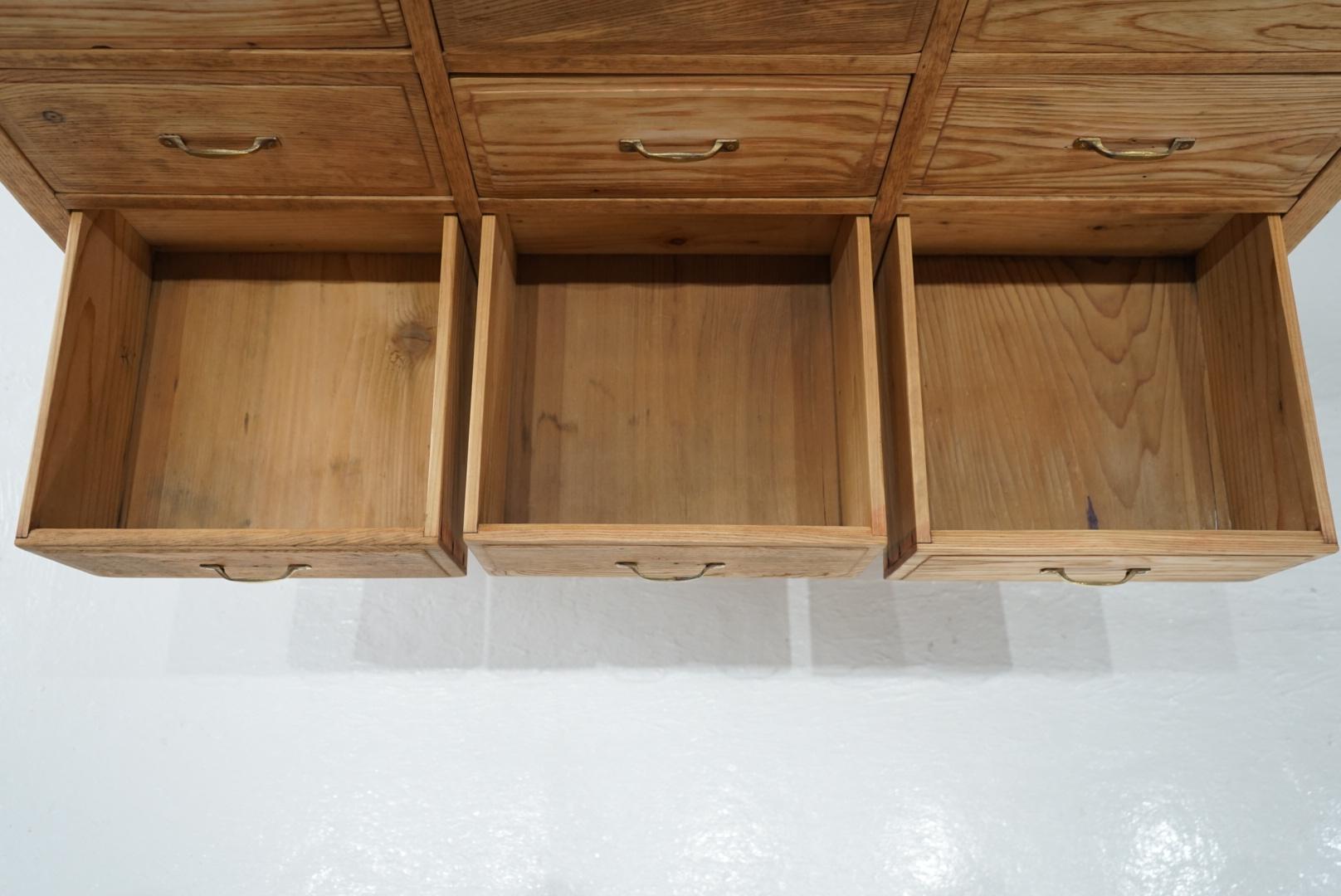 Japanese Antique Drawer storage shelf chest Japandi For Sale 4