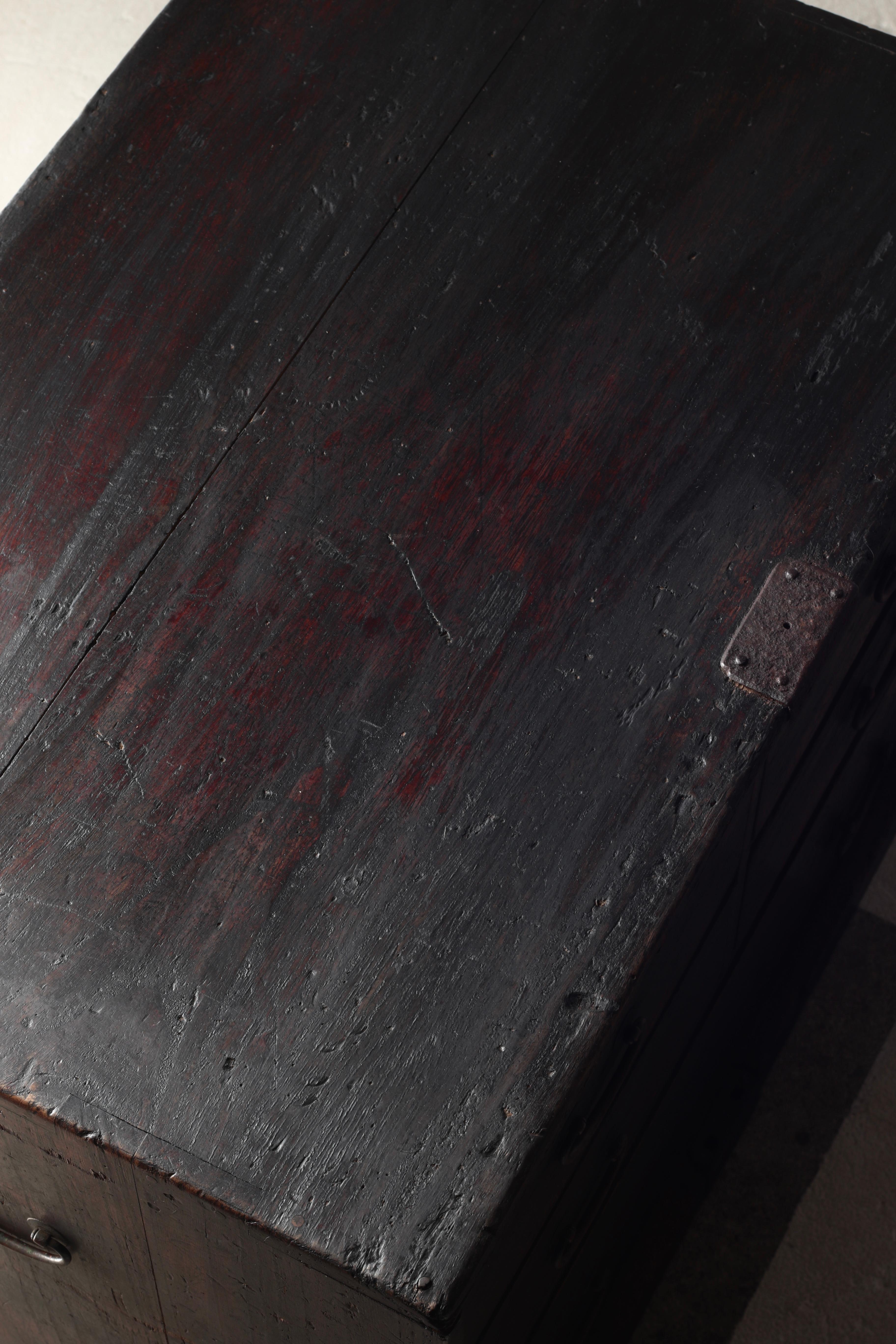 Cassetto antico giapponese / Tansu di stoccaggio / 1868-1912 / Wabi-Sabi Mingei in vendita 5