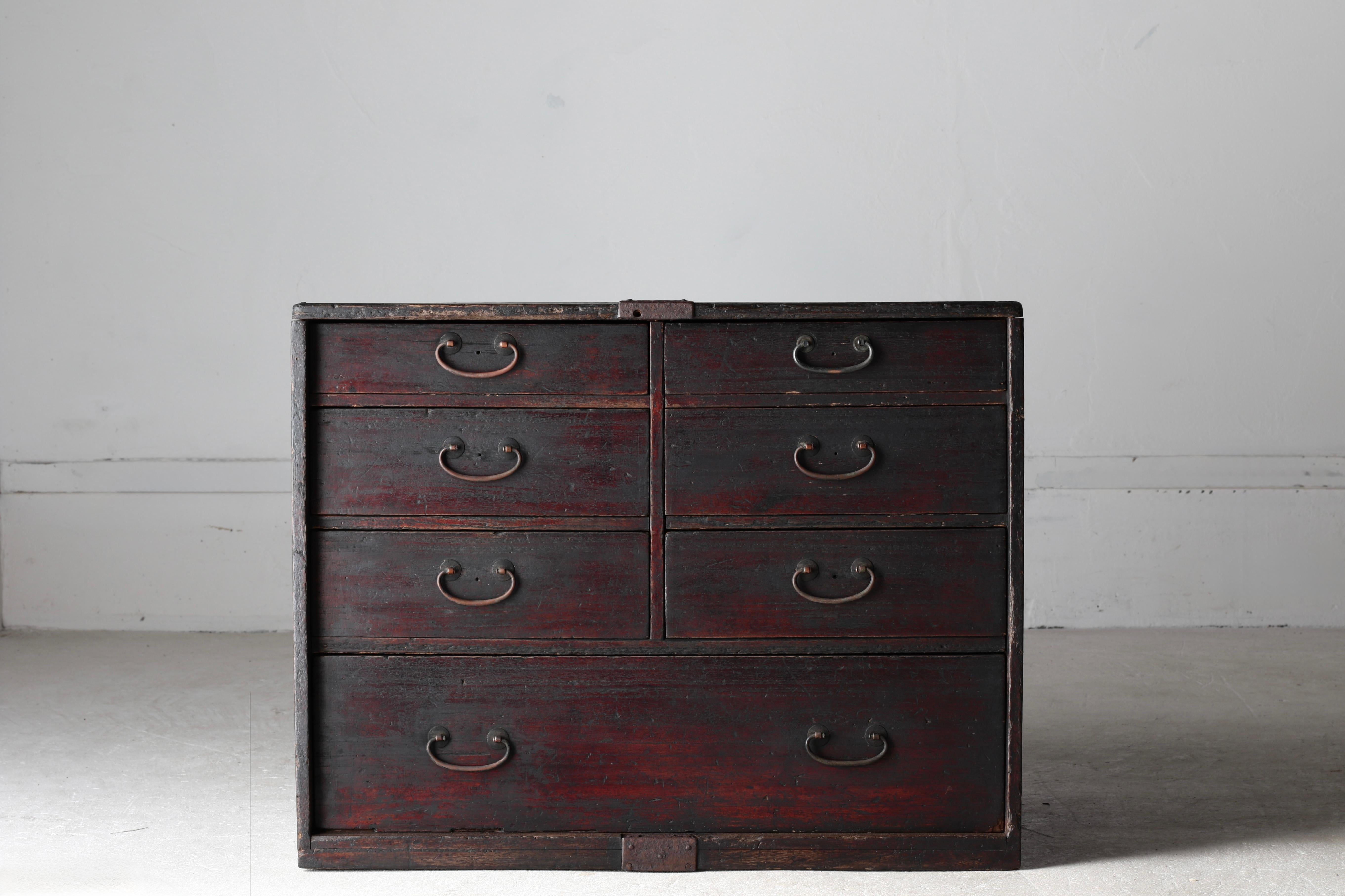 Cassetto antico giapponese / Tansu di stoccaggio / 1868-1912 / Wabi-Sabi Mingei in vendita 6