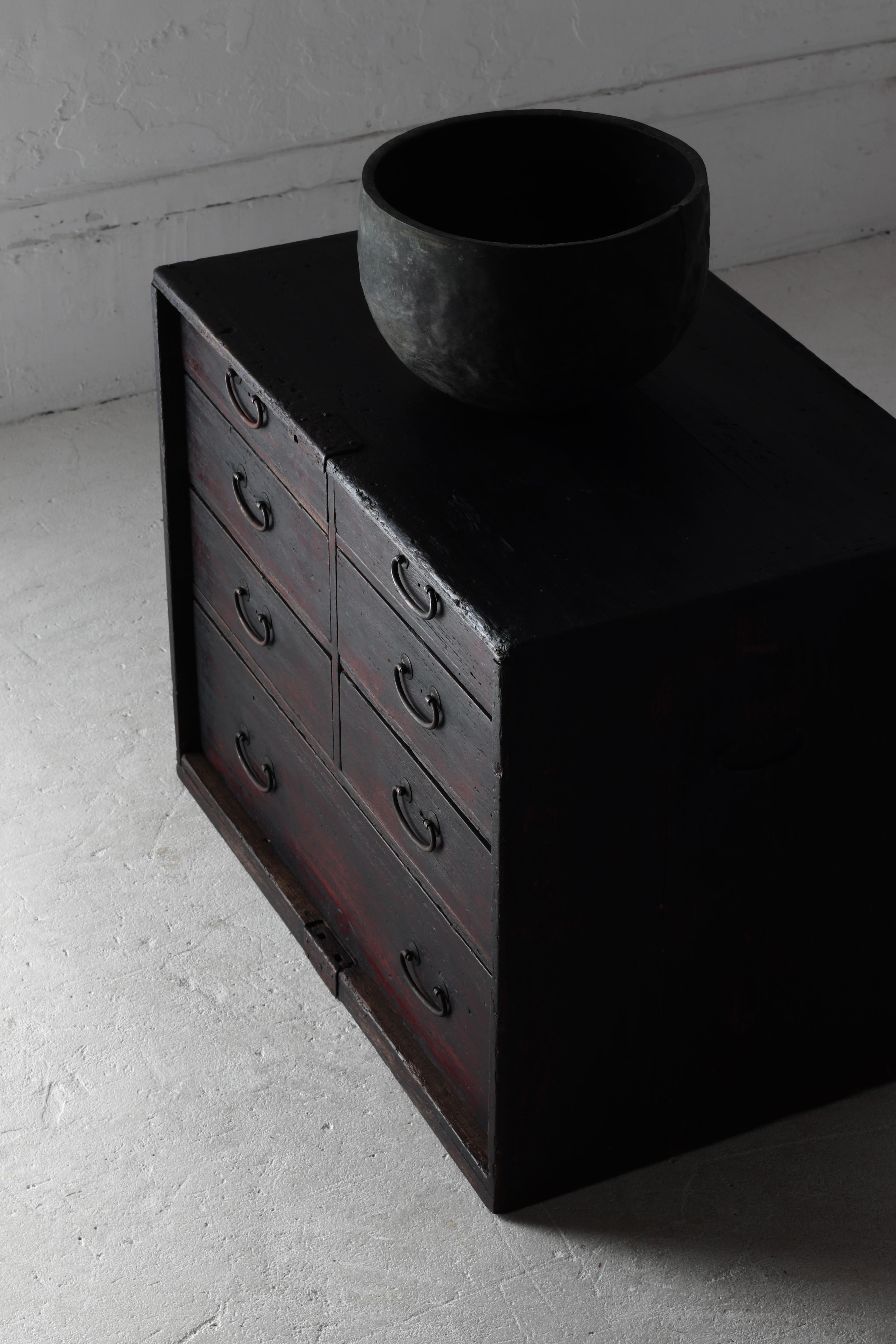 Meiji Cassetto antico giapponese / Tansu di stoccaggio / 1868-1912 / Wabi-Sabi Mingei in vendita