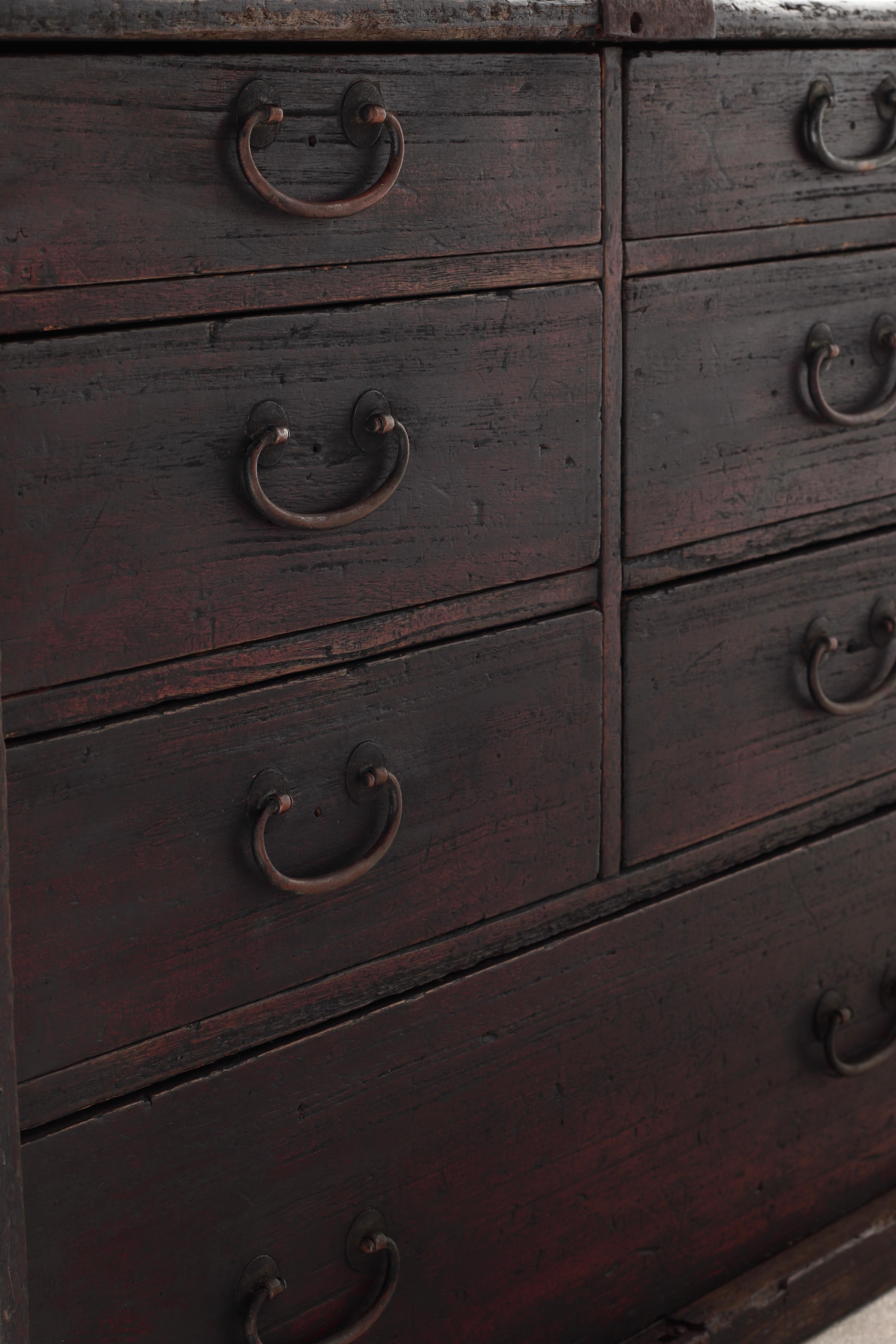 Cassetto antico giapponese / Tansu di stoccaggio / 1868-1912 / Wabi-Sabi Mingei in vendita 1