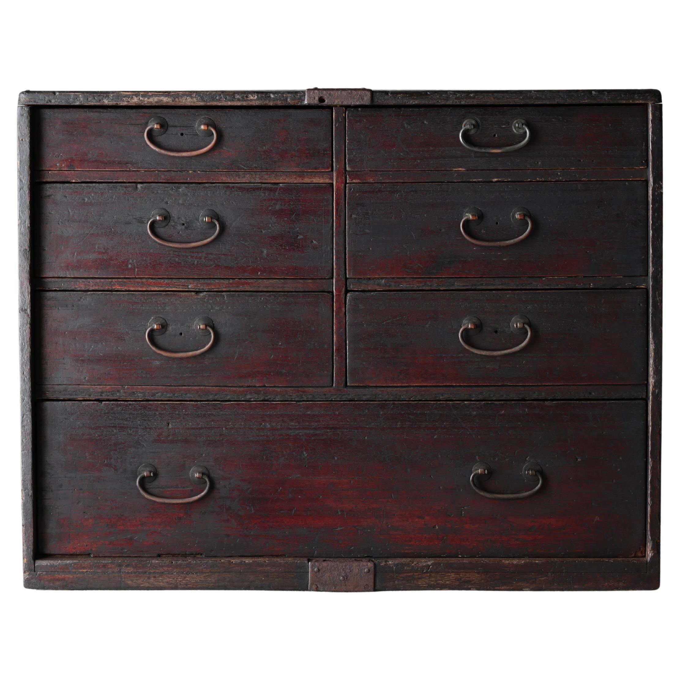 Cassetto antico giapponese / Tansu di stoccaggio / 1868-1912 / Wabi-Sabi Mingei in vendita