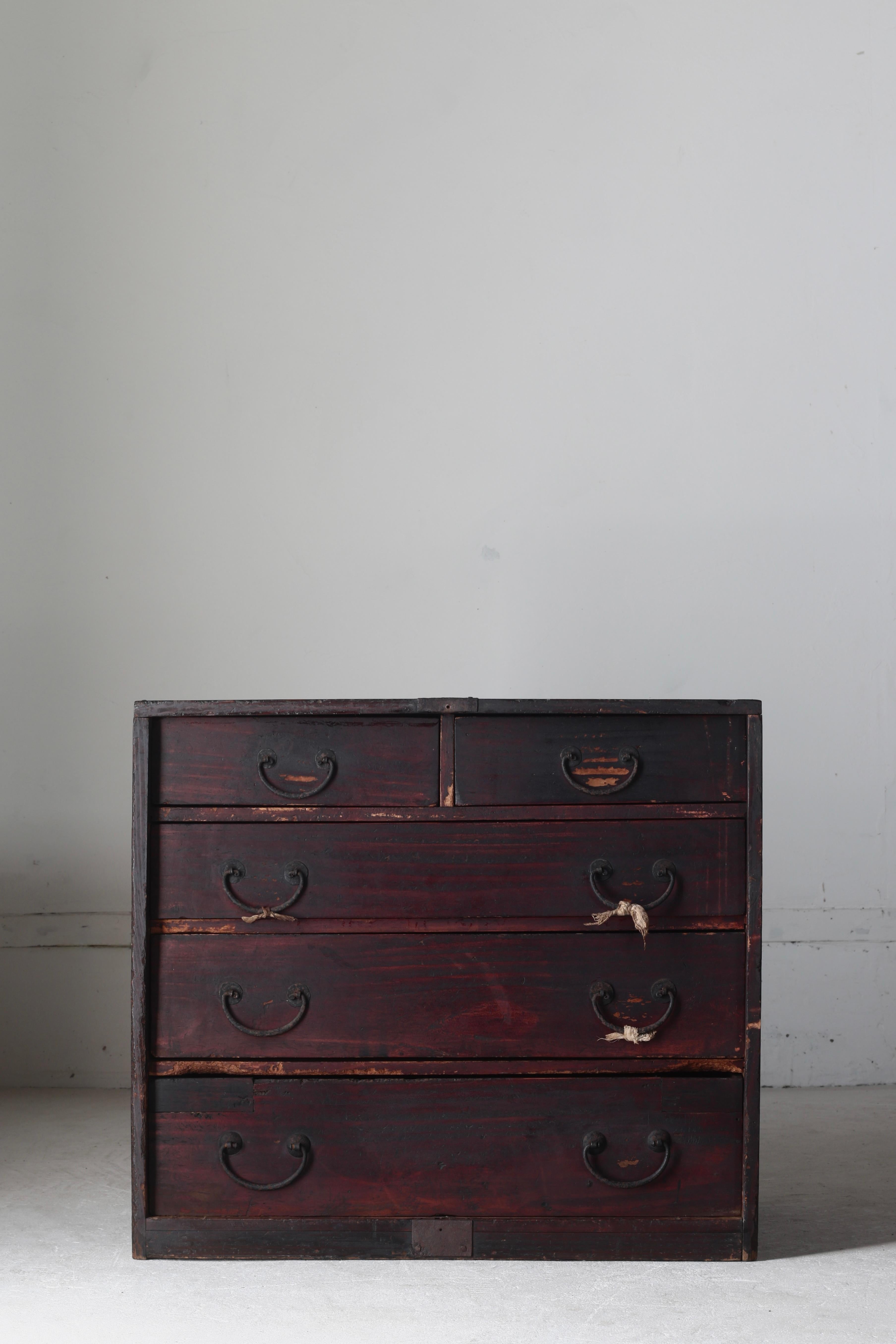 Japanese Antique Drawer / Storage Tansu / 1912s / Wabi-Sabi Mingei For Sale 12