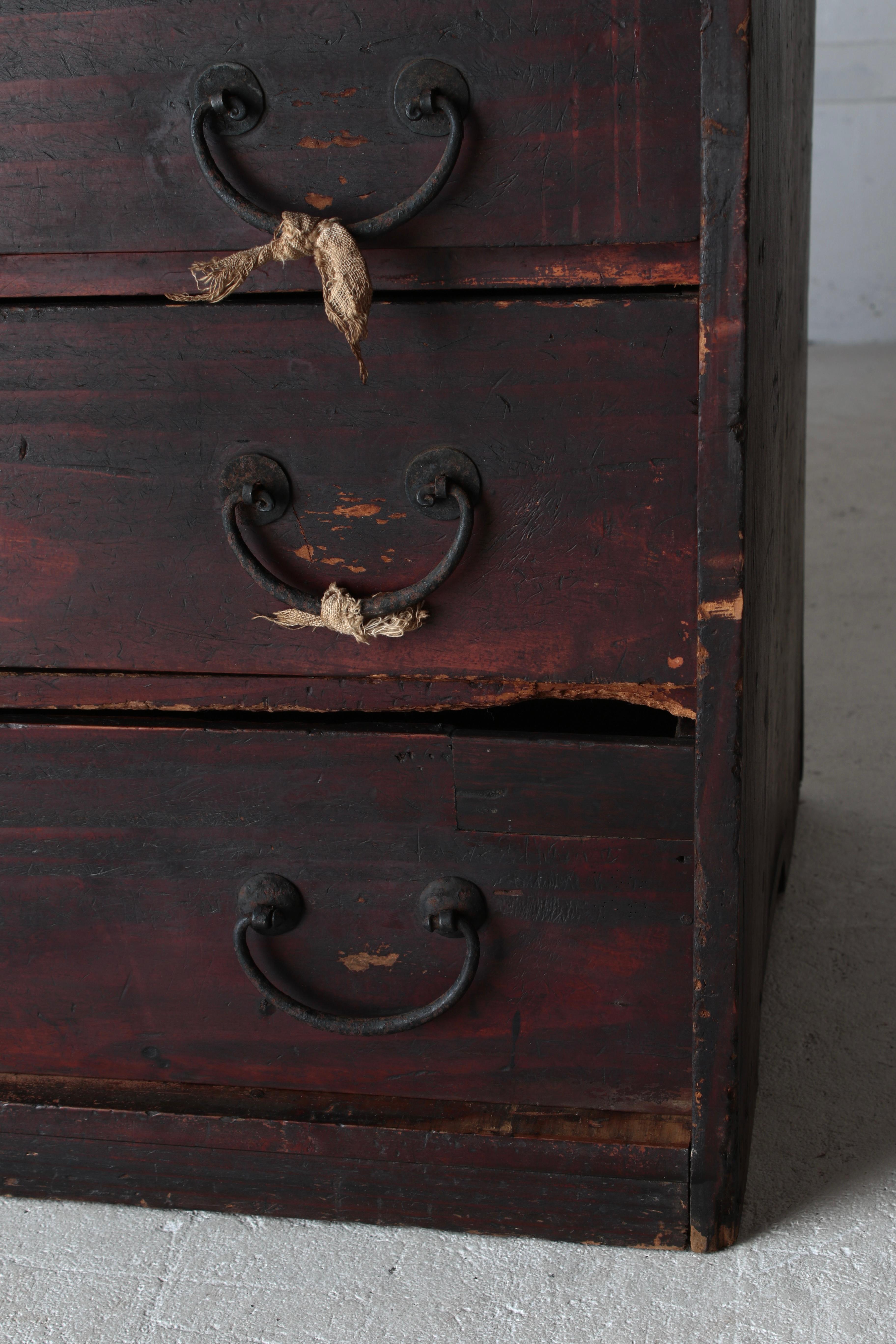 Iron Japanese Antique Drawer / Storage Tansu / 1912s / Wabi-Sabi Mingei For Sale