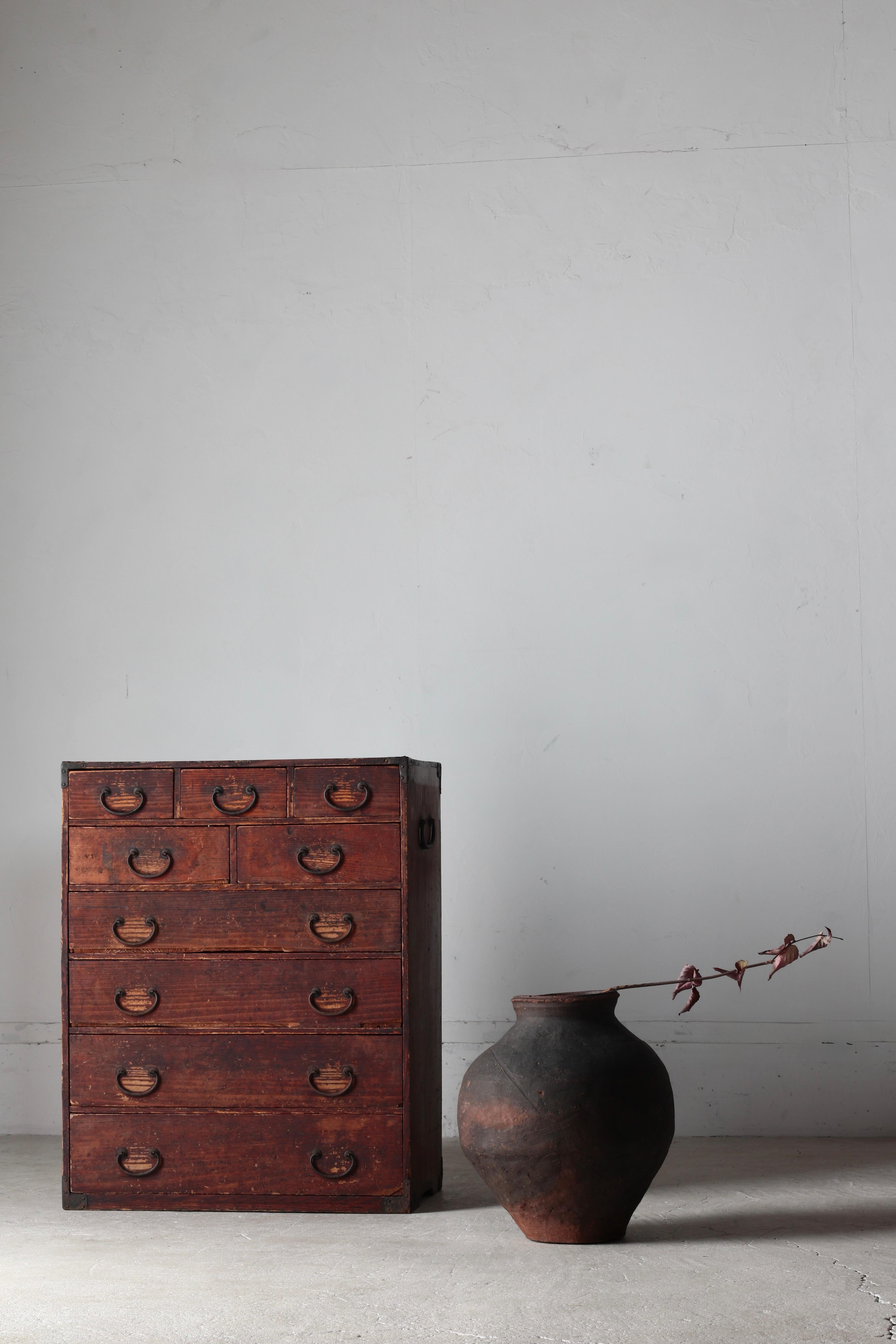 Meiji Japanese Antique Drawer / Tansu Storage / 1868-1912s / Wabi-Sabi Mingei For Sale