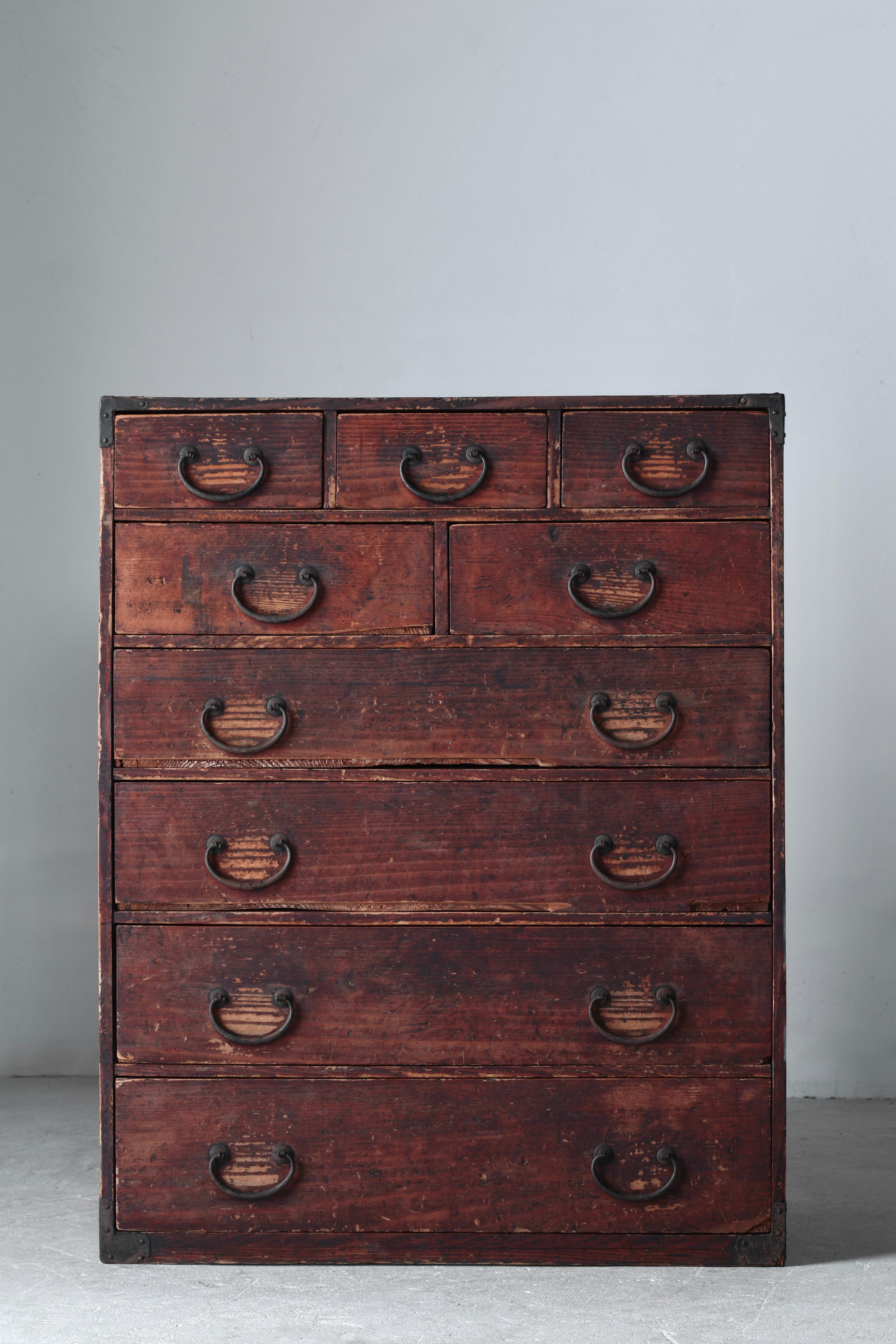 Woodwork Japanese Antique Drawer / Tansu Storage / 1868-1912s / Wabi-Sabi Mingei For Sale