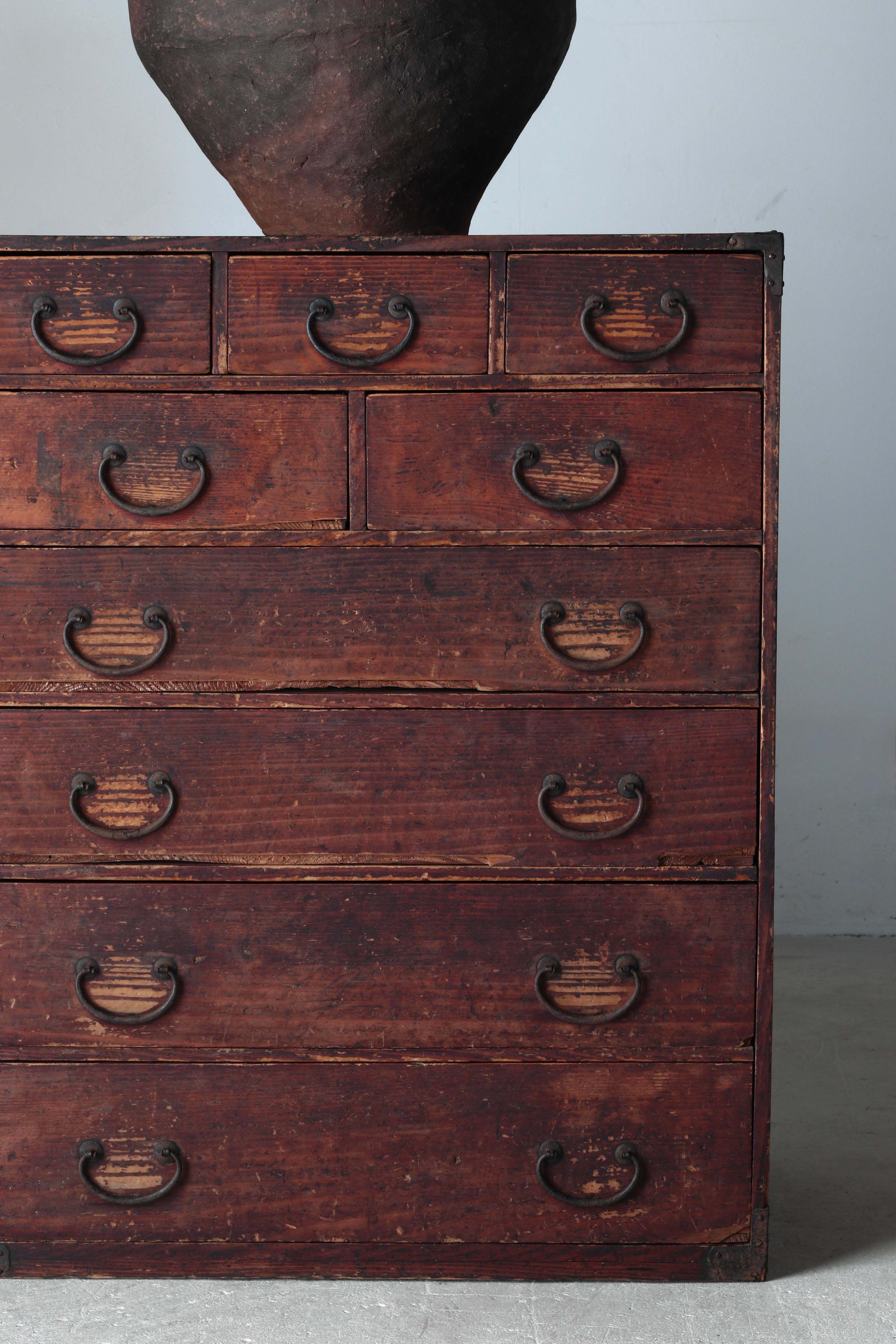 Japanese Antique Drawer / Tansu Storage / 1868-1912s / Wabi-Sabi Mingei In Good Condition For Sale In Iwate-gun Shizukuishi-cho, Iwate Prefecture