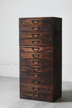 Japanese Antique Drawer / Tansu Storage / Meiji Period Wabi-Sabi