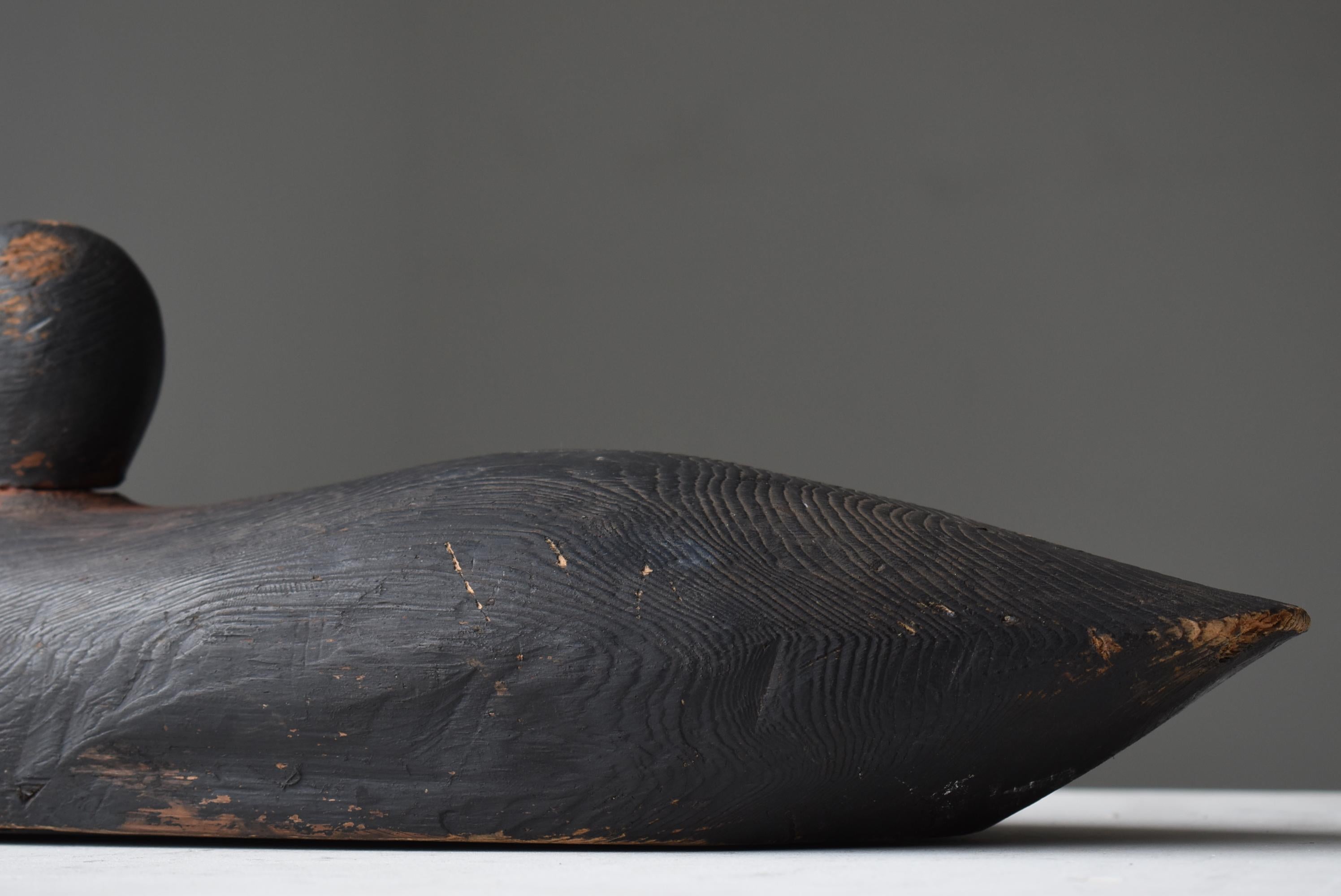 Sculpté à la main Décoyeur de canard japonaise des années 1920-1940/Objet de figurine Wabisabi en vente