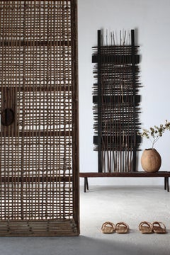 Base da parete in terracotta giapponese antica / Decorazione da parete / 1868-1912s Wabi-sabi